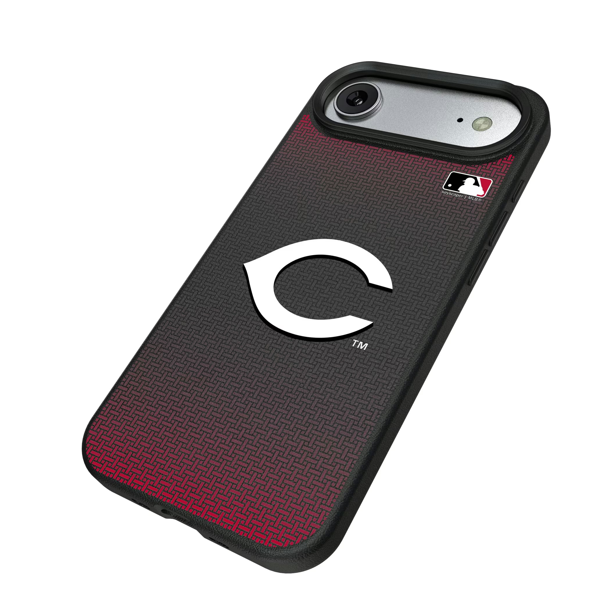 Cincinnati Reds Linen iPhone MagSafe Compatible Phone Case for Apple iPhone - Isometric View#Device_iPhone Air