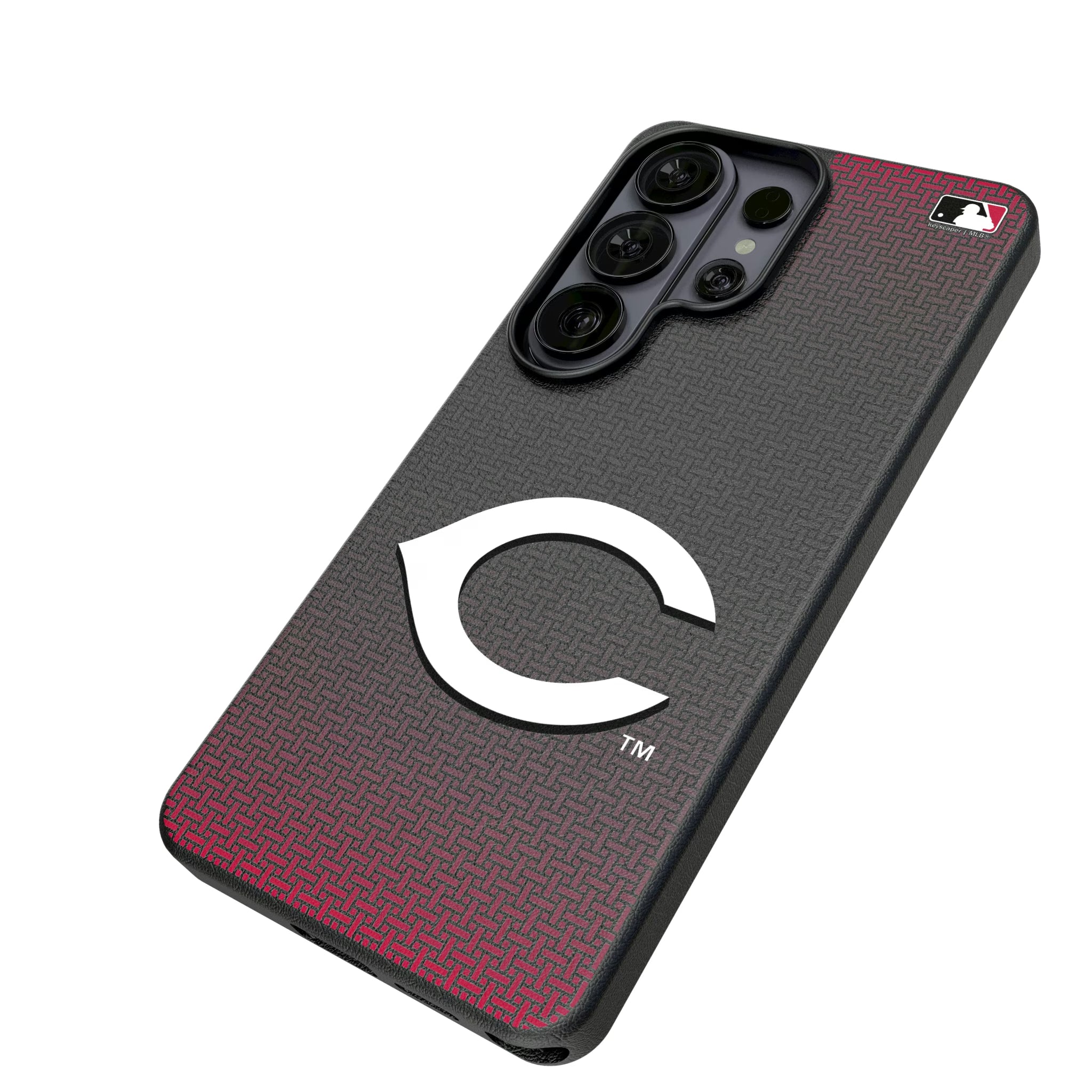 Cincinnati Reds Linen Galaxy MagSafe Compatible Phone Case for Samsung Galaxy - Isometric View