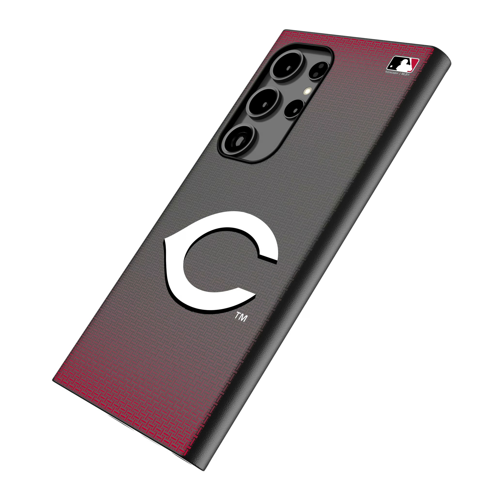 Cincinnati Reds Linen Galaxy MagSafe Compatible Phone Case for Samsung Galaxy - Isometric View