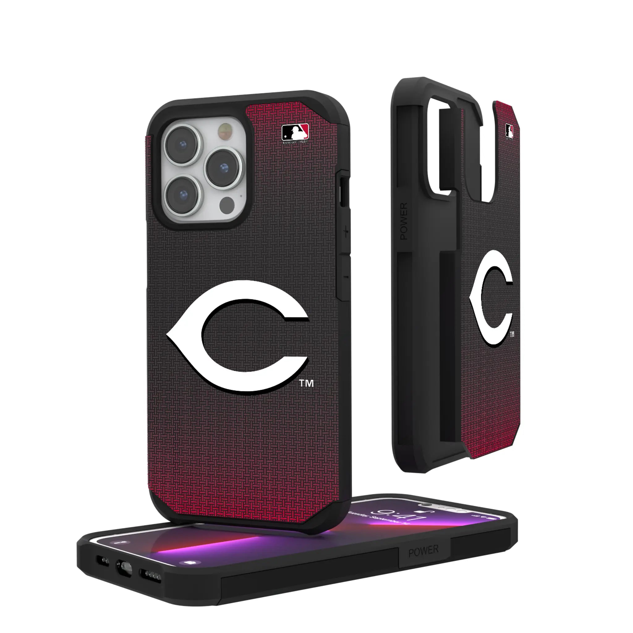 Cincinnati Reds Linen iPhone Rugged Phone Case for Apple iPhone