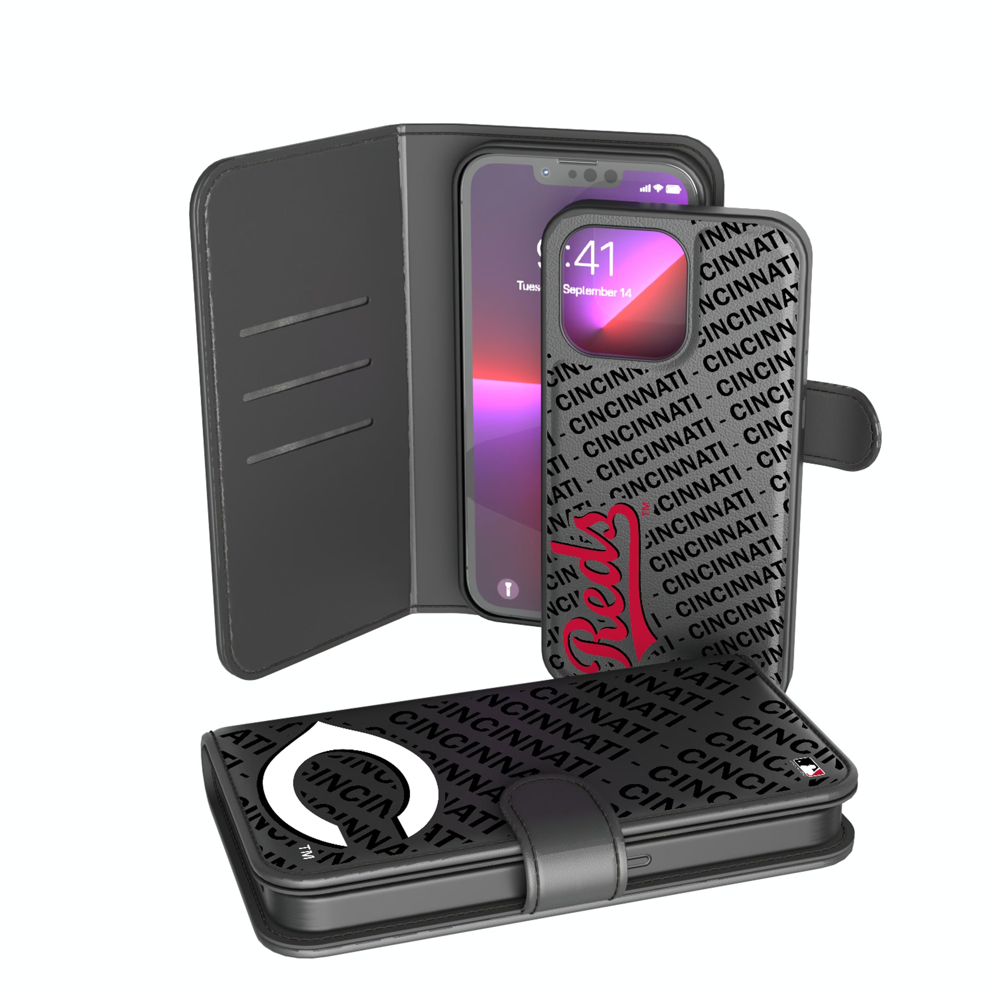 Cincinnati Reds Monocolor Tilt iPhone Wallet Phone Case for Apple iPhone