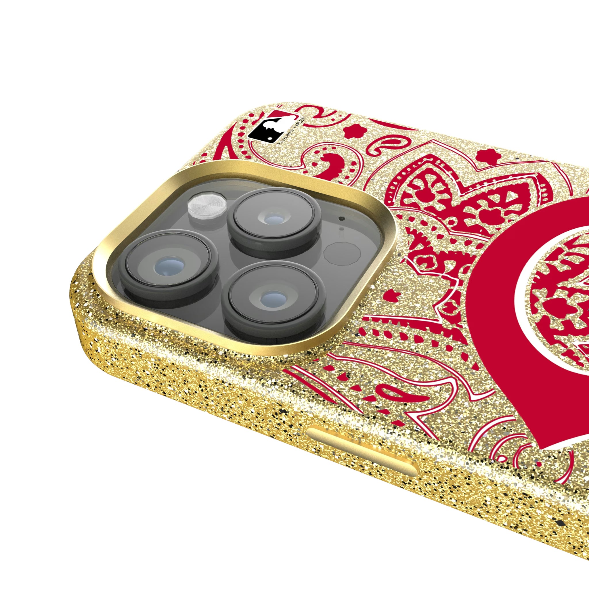 Cincinnati Reds Paisley iPhone Bling Phone Case for Apple iPhone - Detail