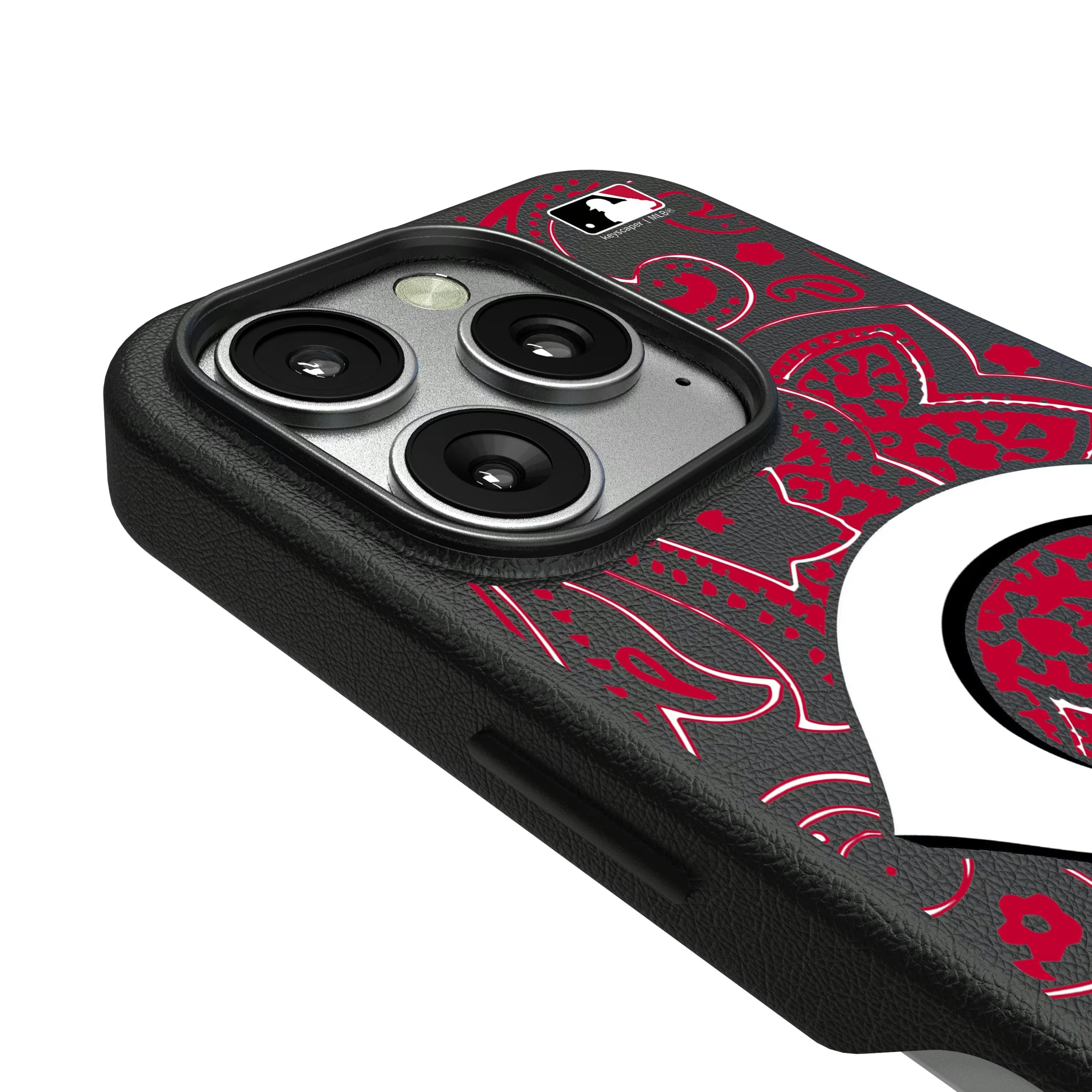 Cincinnati Reds Paisley iPhone MagSafe Compatible Phone Case for Apple iPhone - Detail