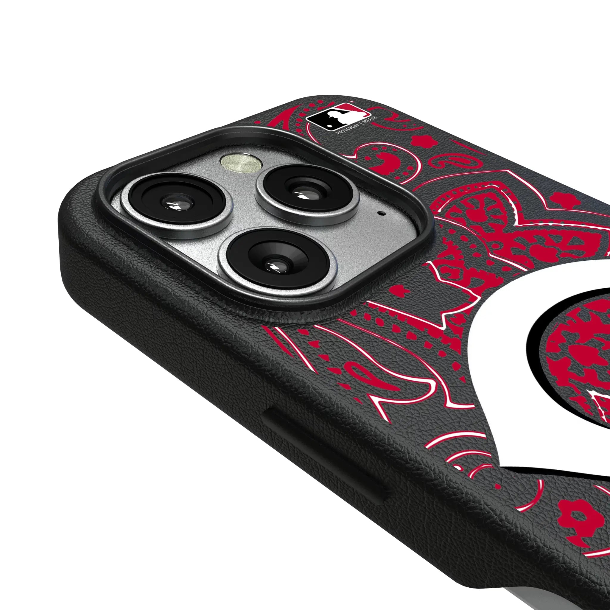 Cincinnati Reds Paisley iPhone MagSafe Compatible Phone Case for Apple iPhone - Detail