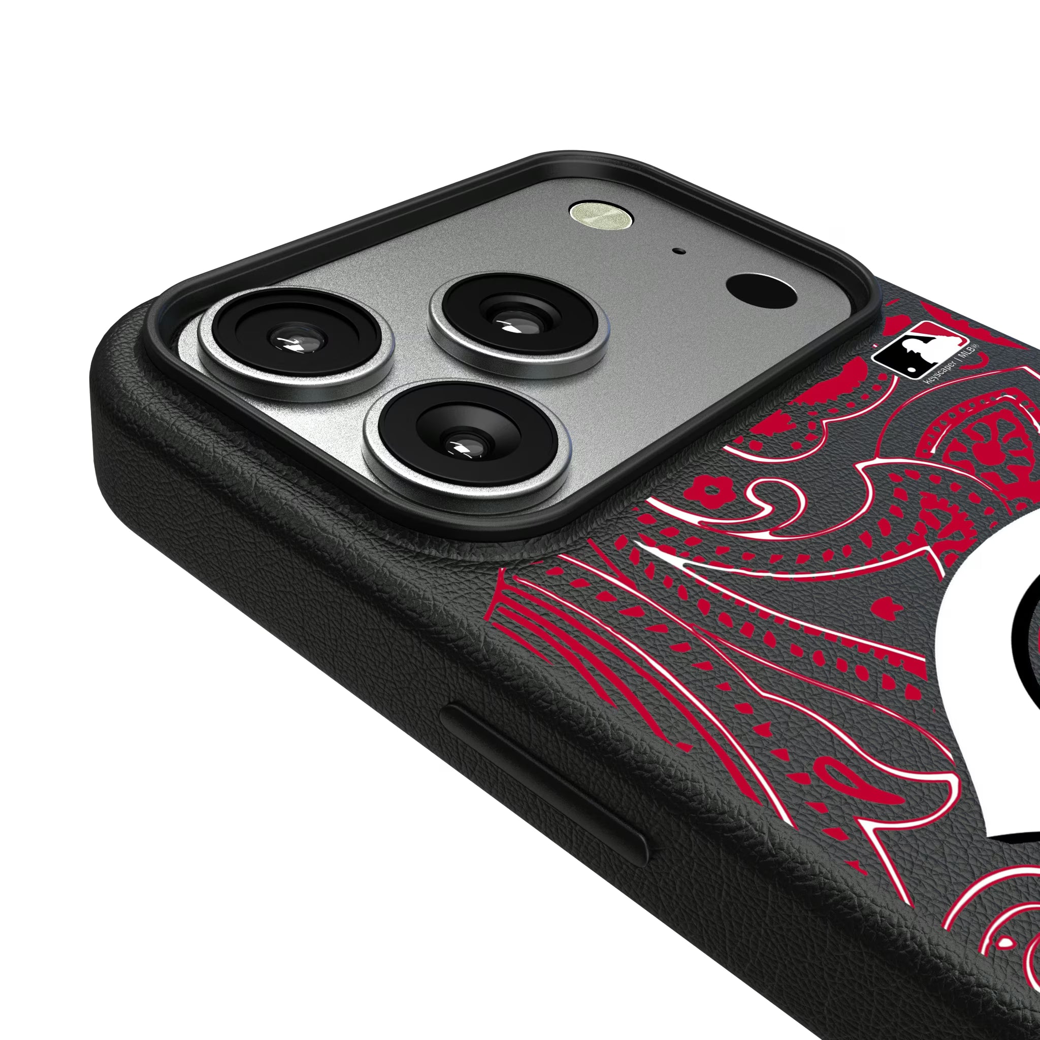 Cincinnati Reds Paisley iPhone MagSafe Compatible Phone Case for Apple iPhone - Detail#Device_iPhone 17 Pro