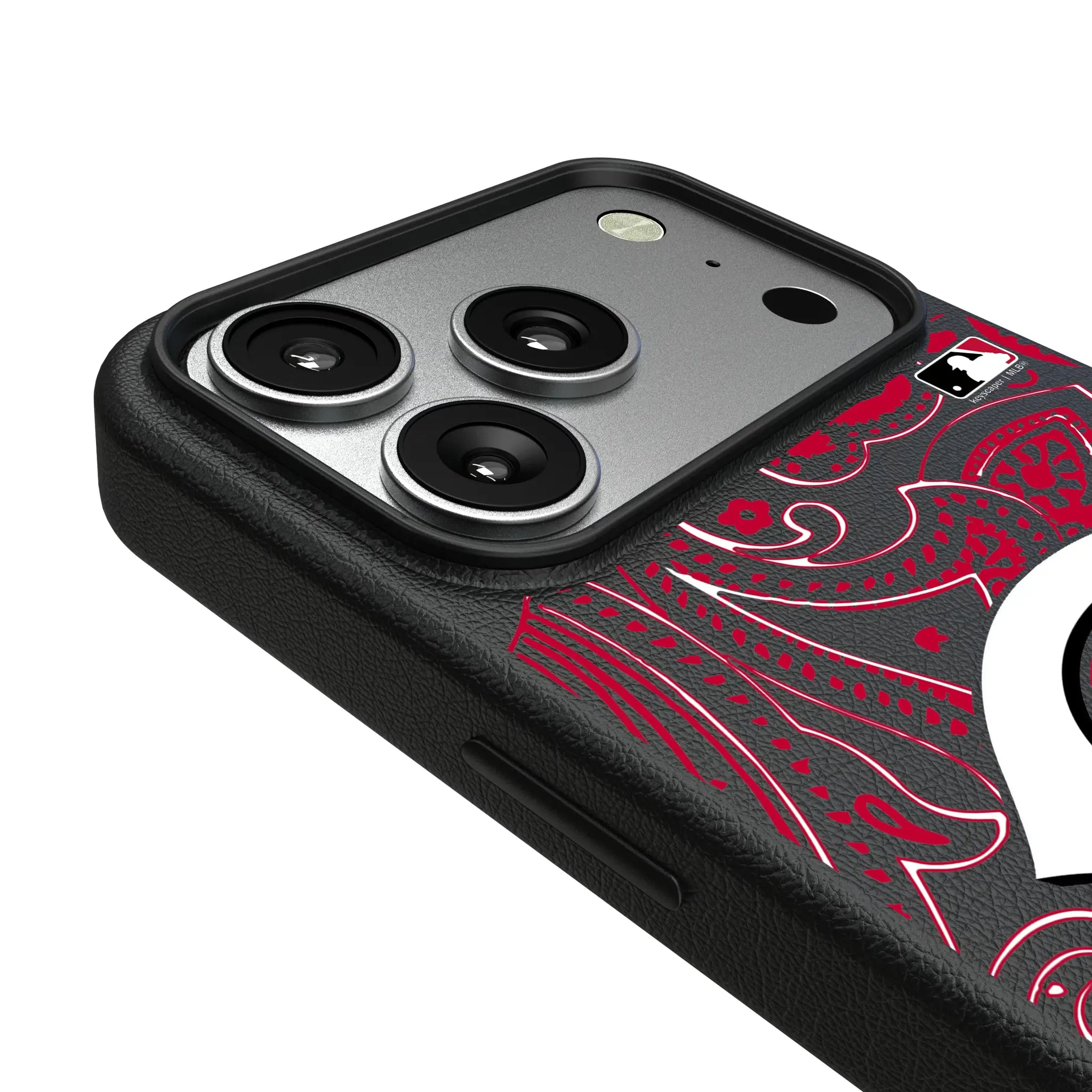 Cincinnati Reds Paisley iPhone MagSafe Compatible Phone Case for Apple iPhone - Detail#Device_iPhone 17 Pro