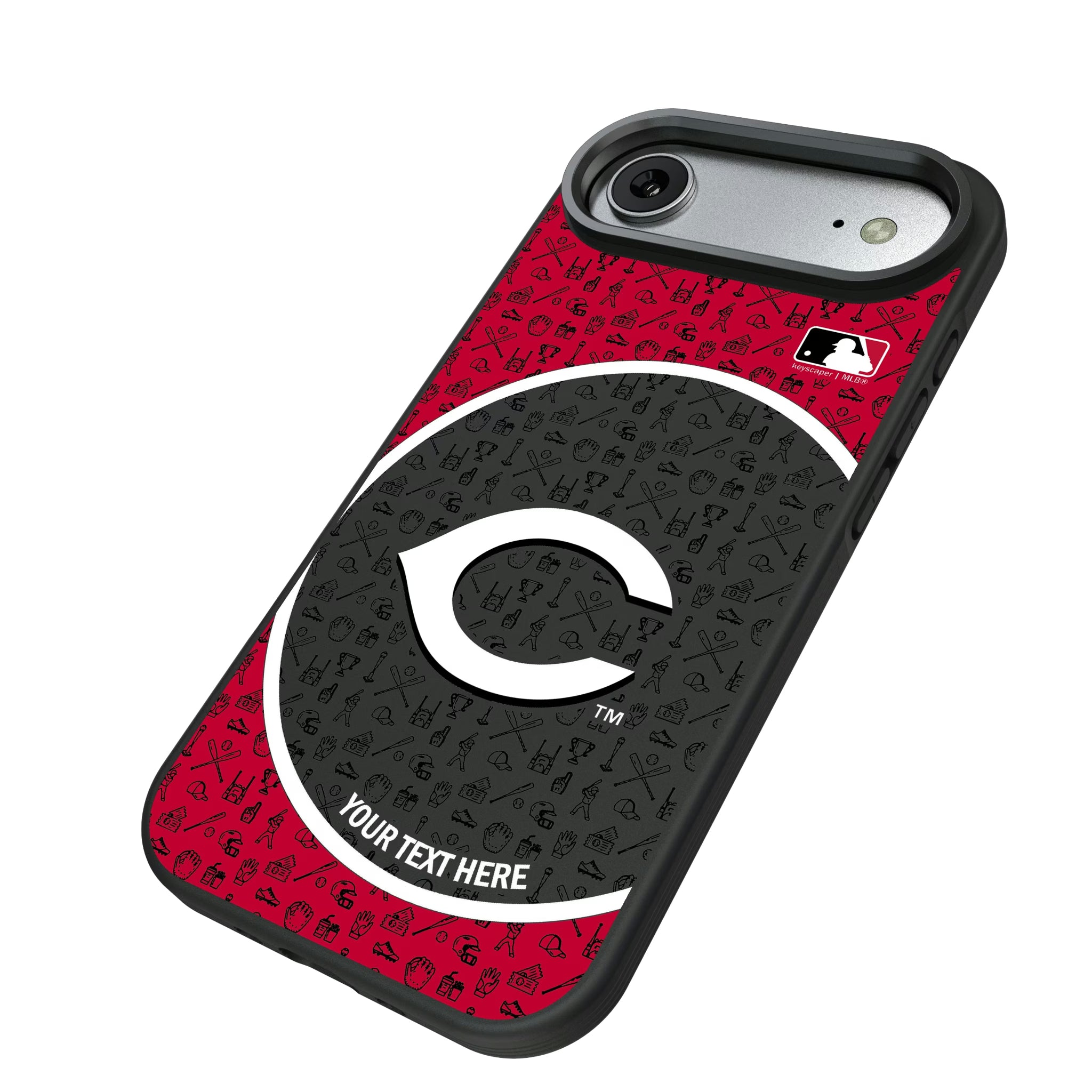 Cincinnati Reds Personalized Circle iPhone Bump Phone Case for Apple iPhone - Isometric View#Device_iPhone Air
