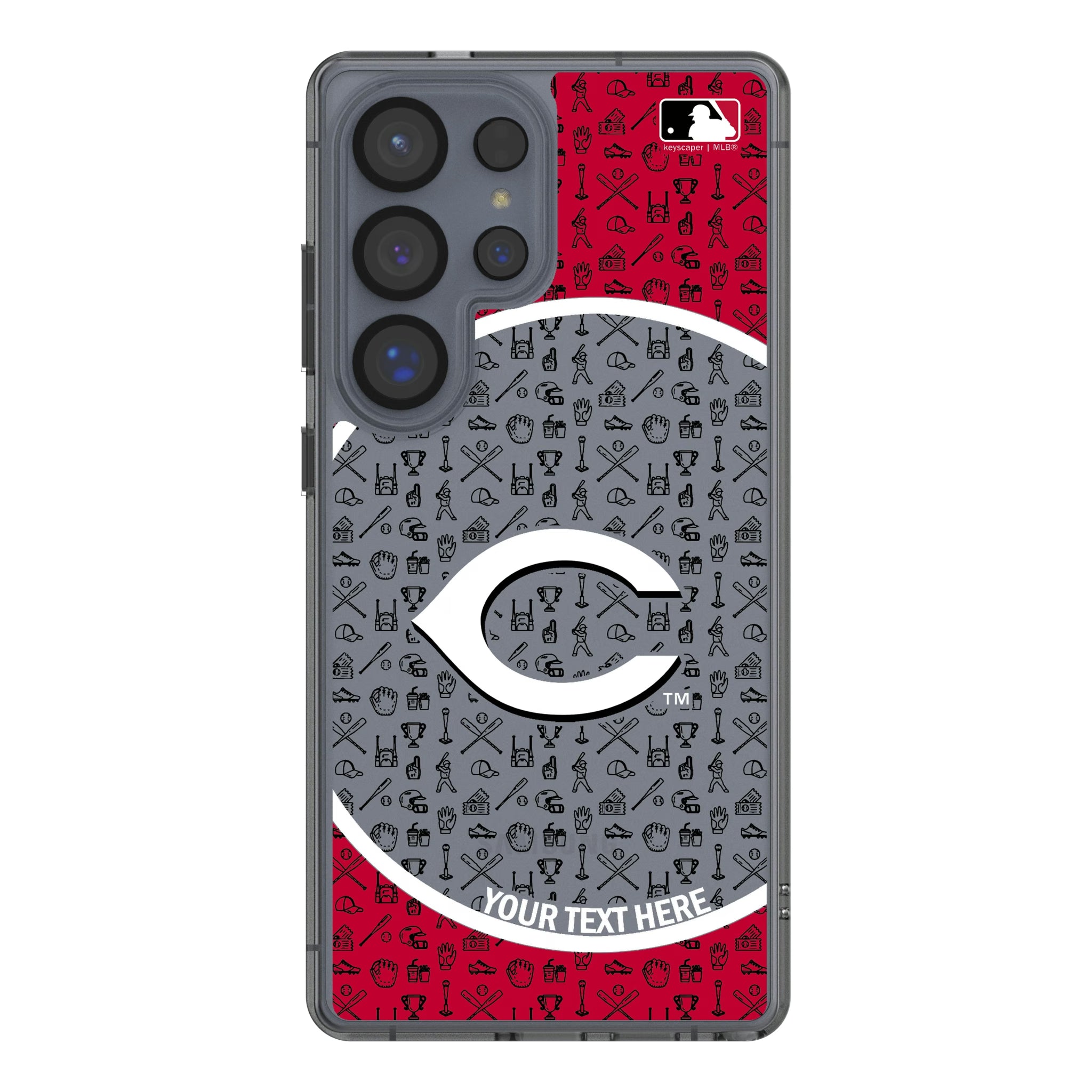 Cincinnati Reds Personalized Circle Galaxy Clear Phone Case for Samsung Galaxy