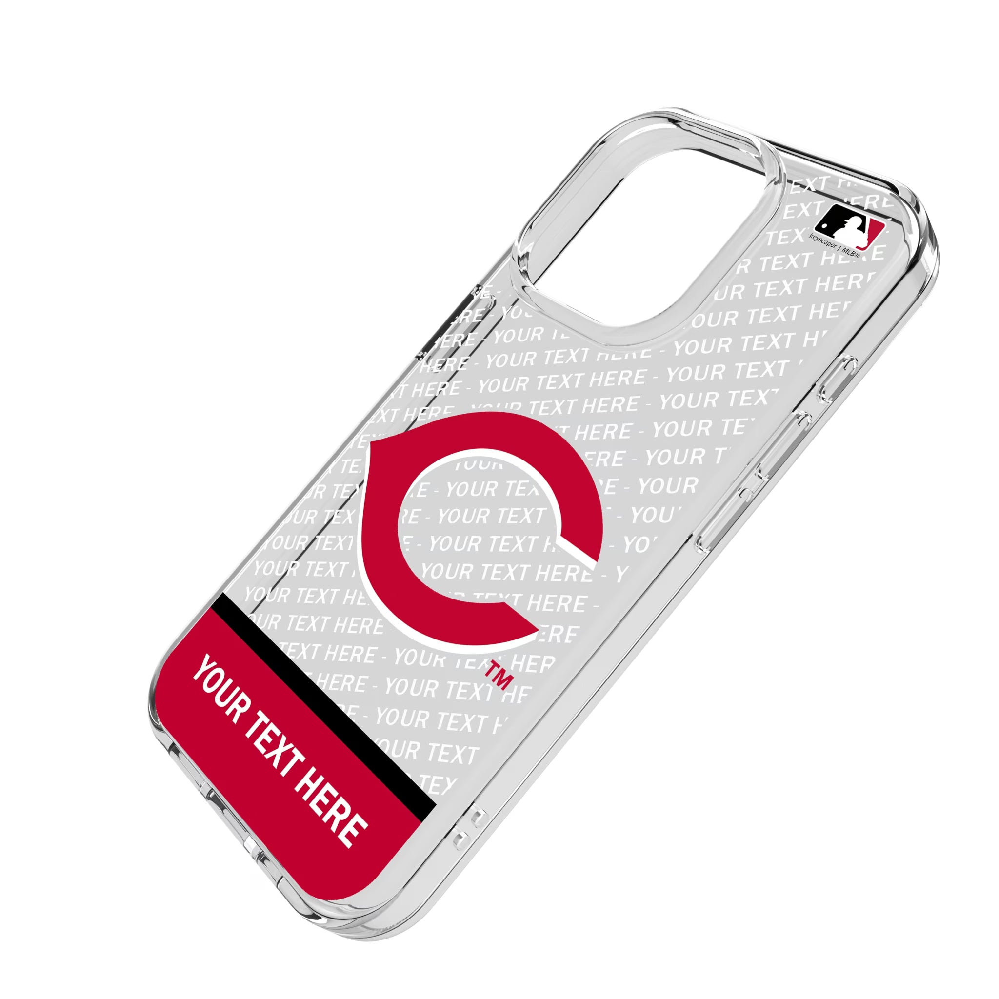 Cincinnati Reds Personalized EndZone Plus iPhone Clear Phone Case for Apple iPhone - Isometric View