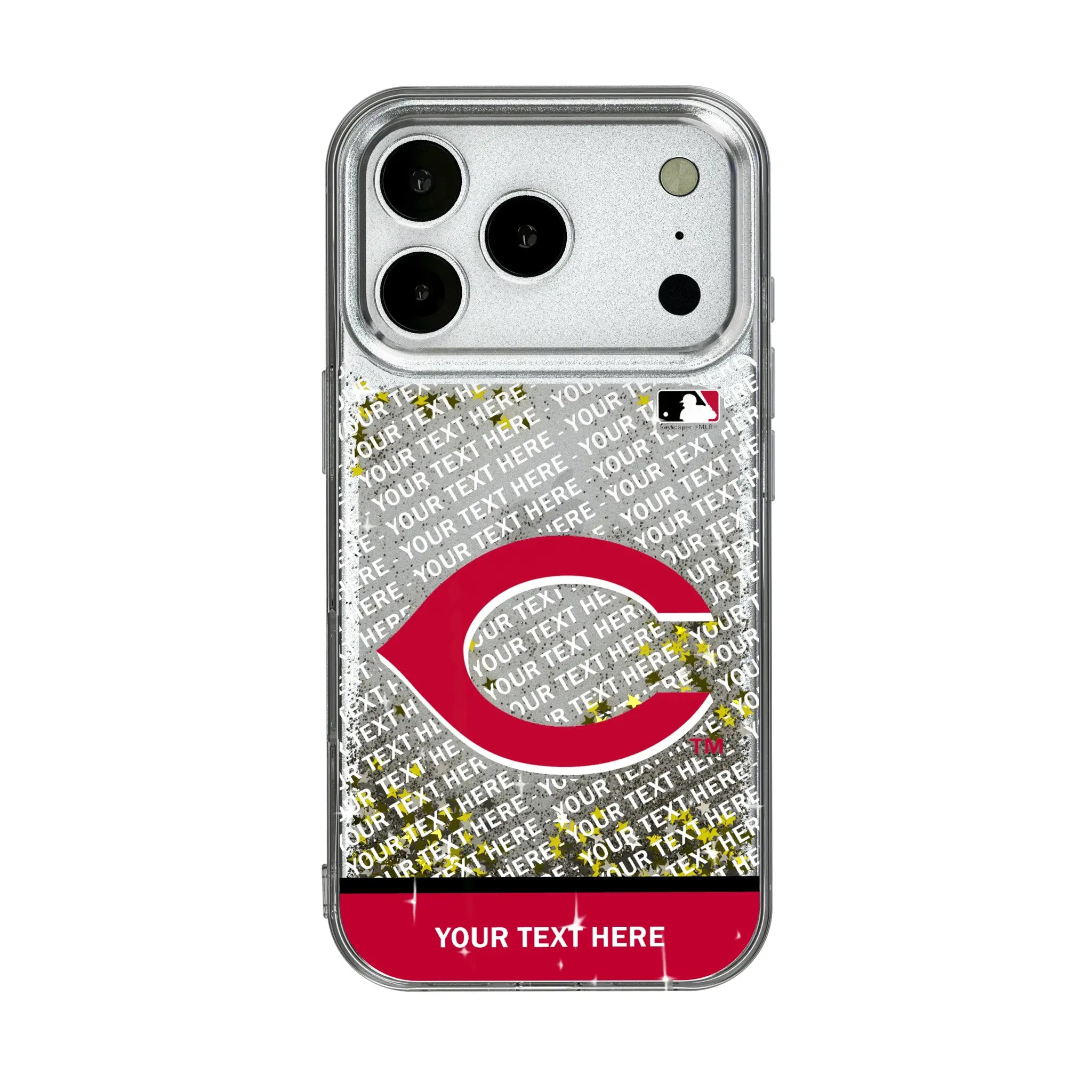 Cincinnati Reds Personalized EndZone Plus iPhone Glitter Phone Case for Apple iPhone