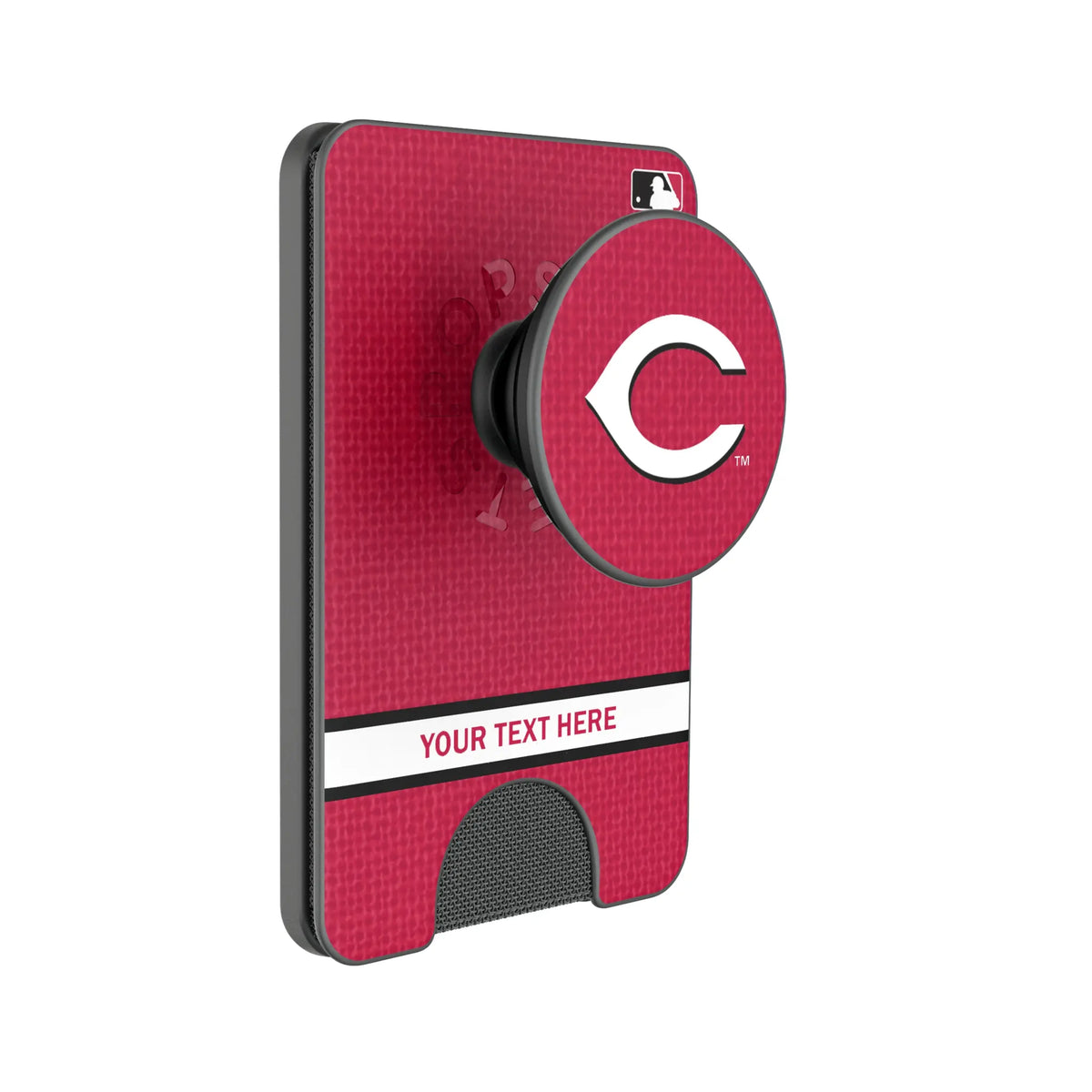 Cincinnati Reds Personalized Endzone Solid Popsockets Wallet Magnetic
