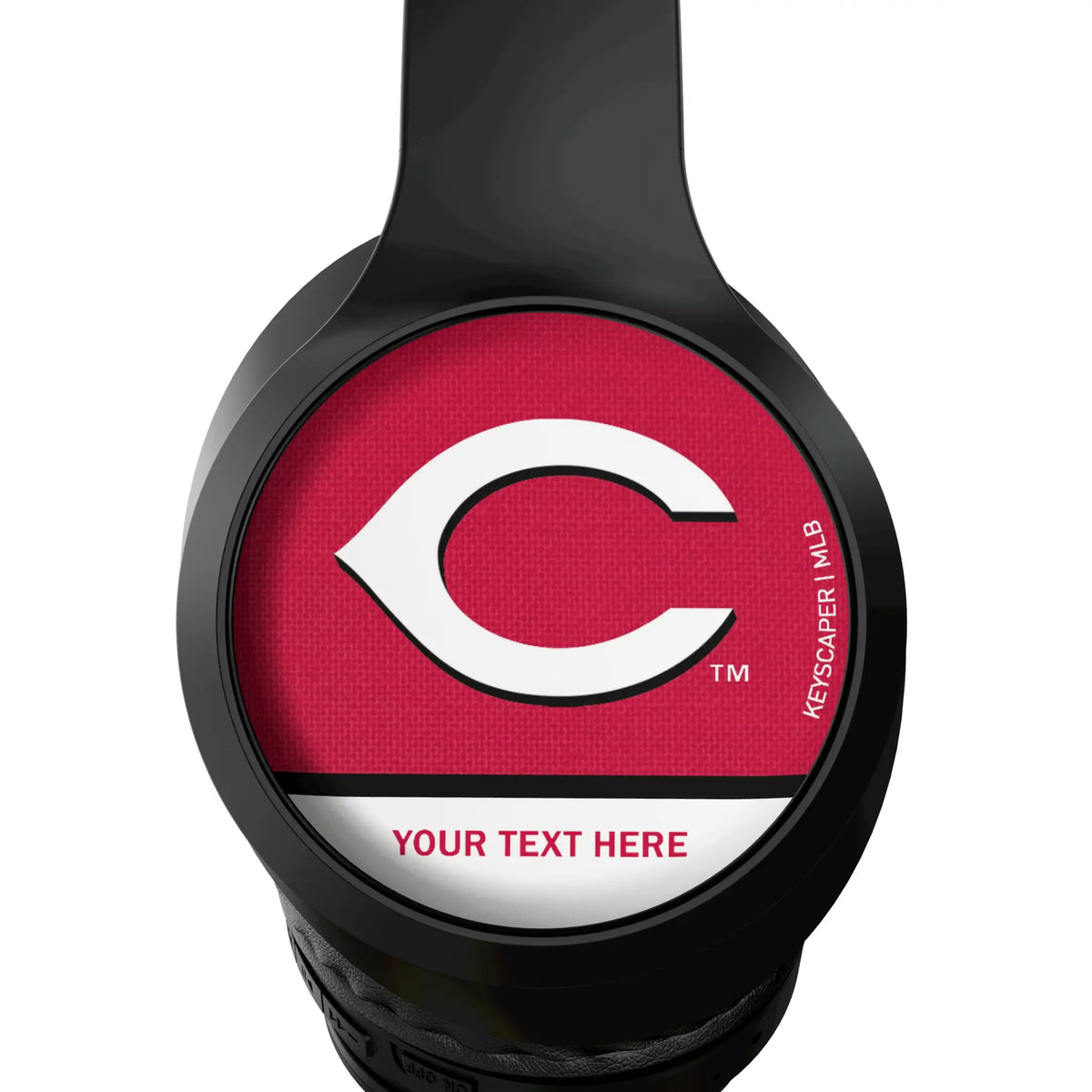 Cincinnati Reds Personalized Endzone Solid Wireless Over-Ear Headphones With Case - Detail