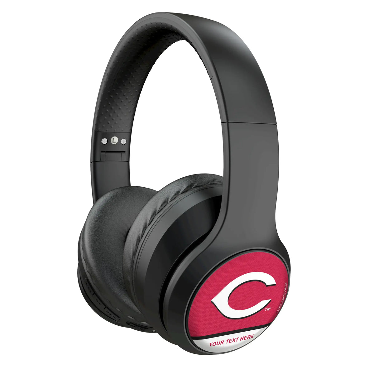 Cincinnati Reds Personalized Endzone Solid Wireless Over-Ear Headphones With Case