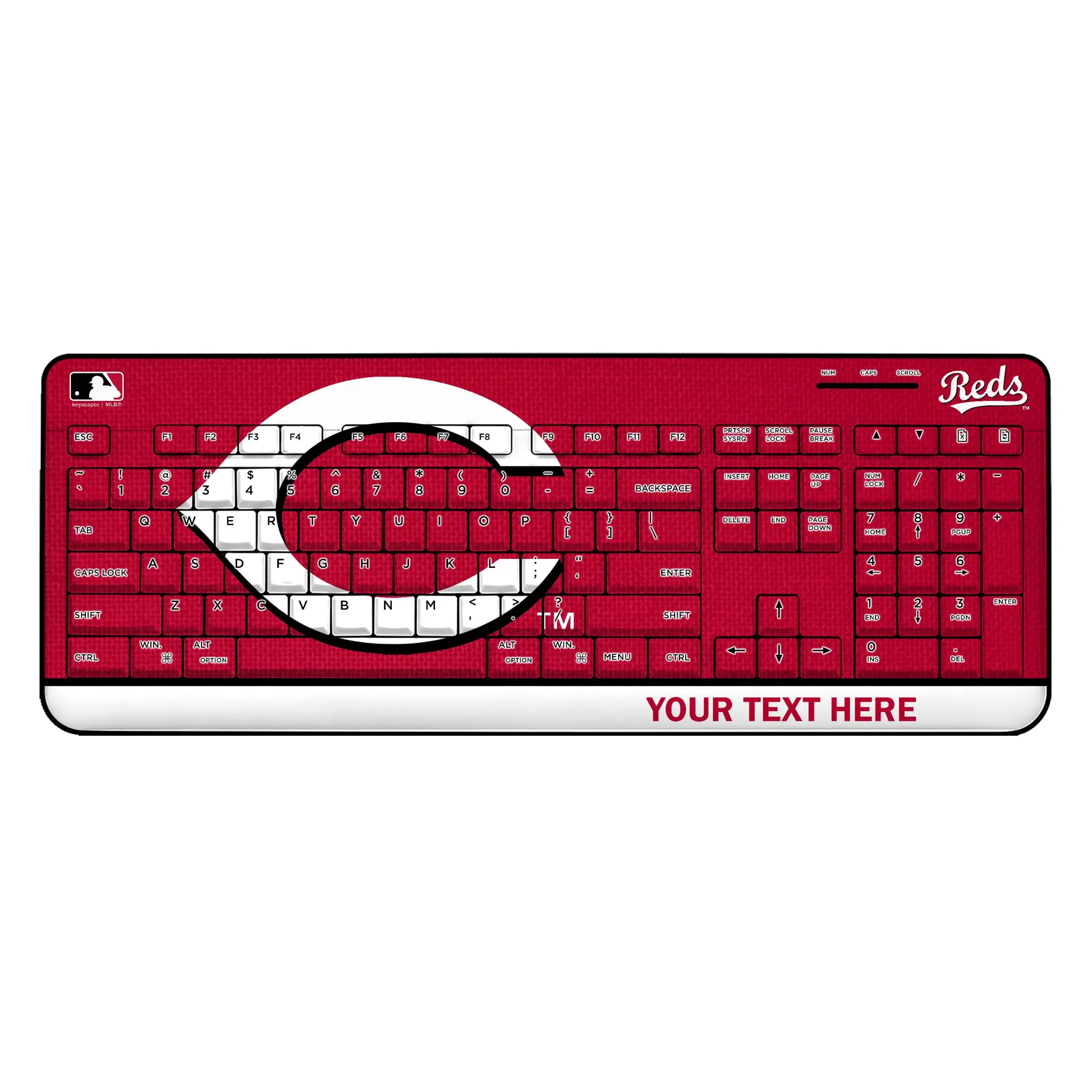 Cincinnati Reds Personalized Endzone Solid Wireless USB Keyboard
