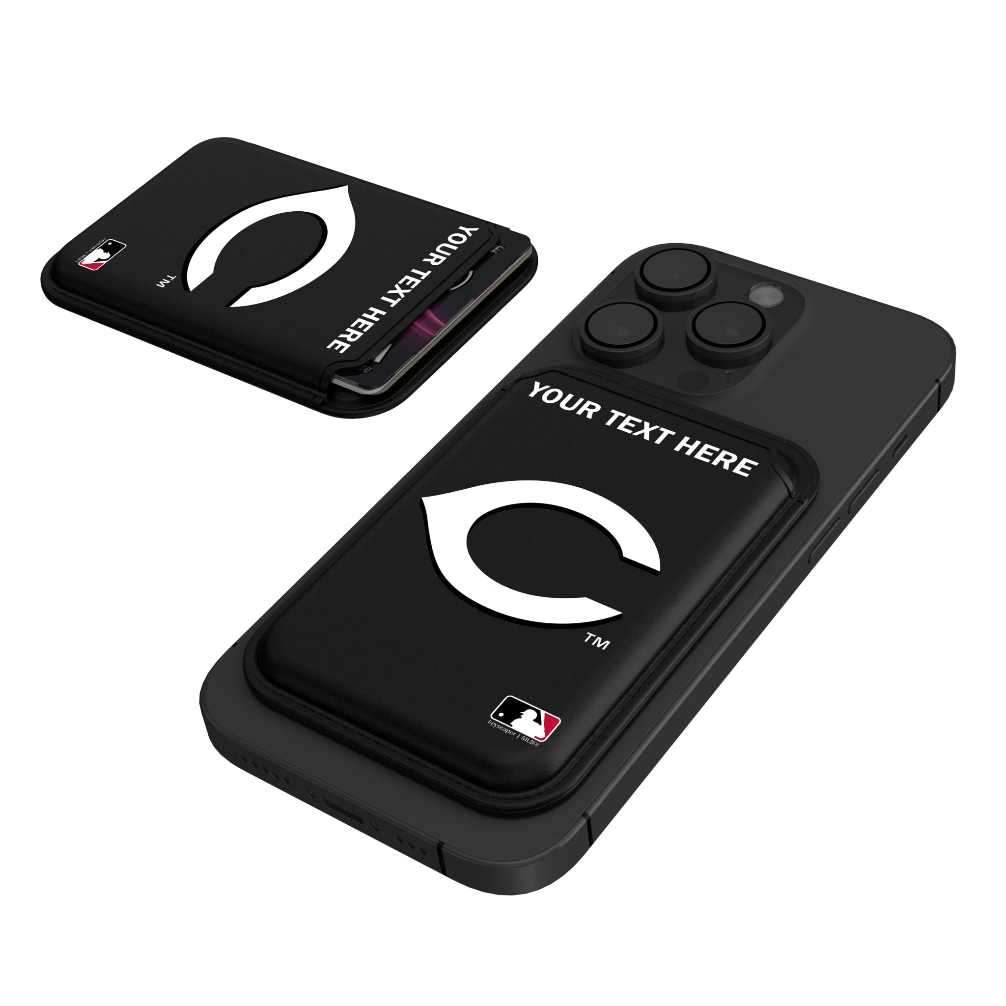 Cincinnati Reds Personalized Insignia Black Magnetic Credit Card Wallet