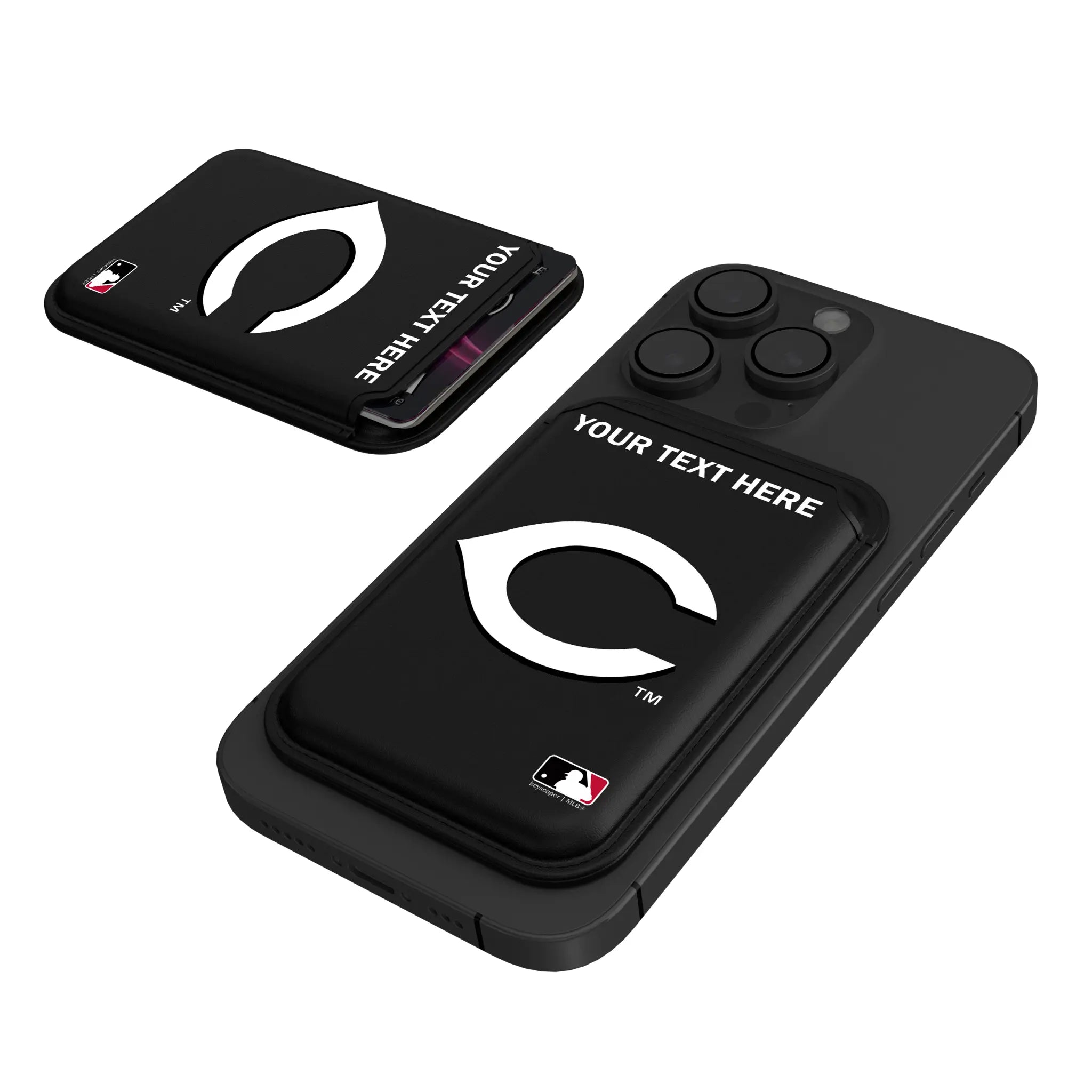 Cincinnati Reds Personalized Insignia Black Magnetic Credit Card Wallet