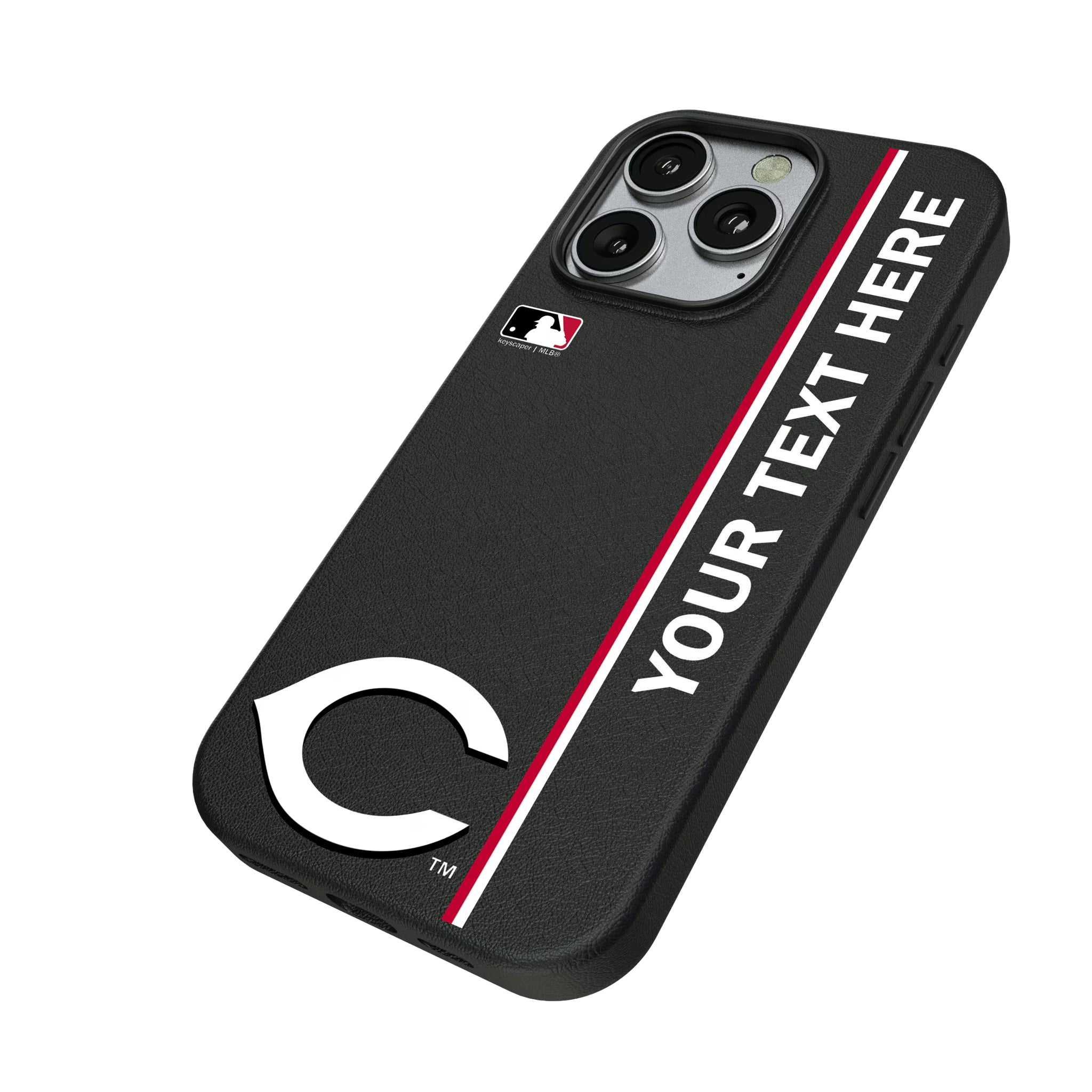Cincinnati Reds Personalized Sidebard iPhone MagSafe Compatible Phone Case for Apple iPhone - Isometric View