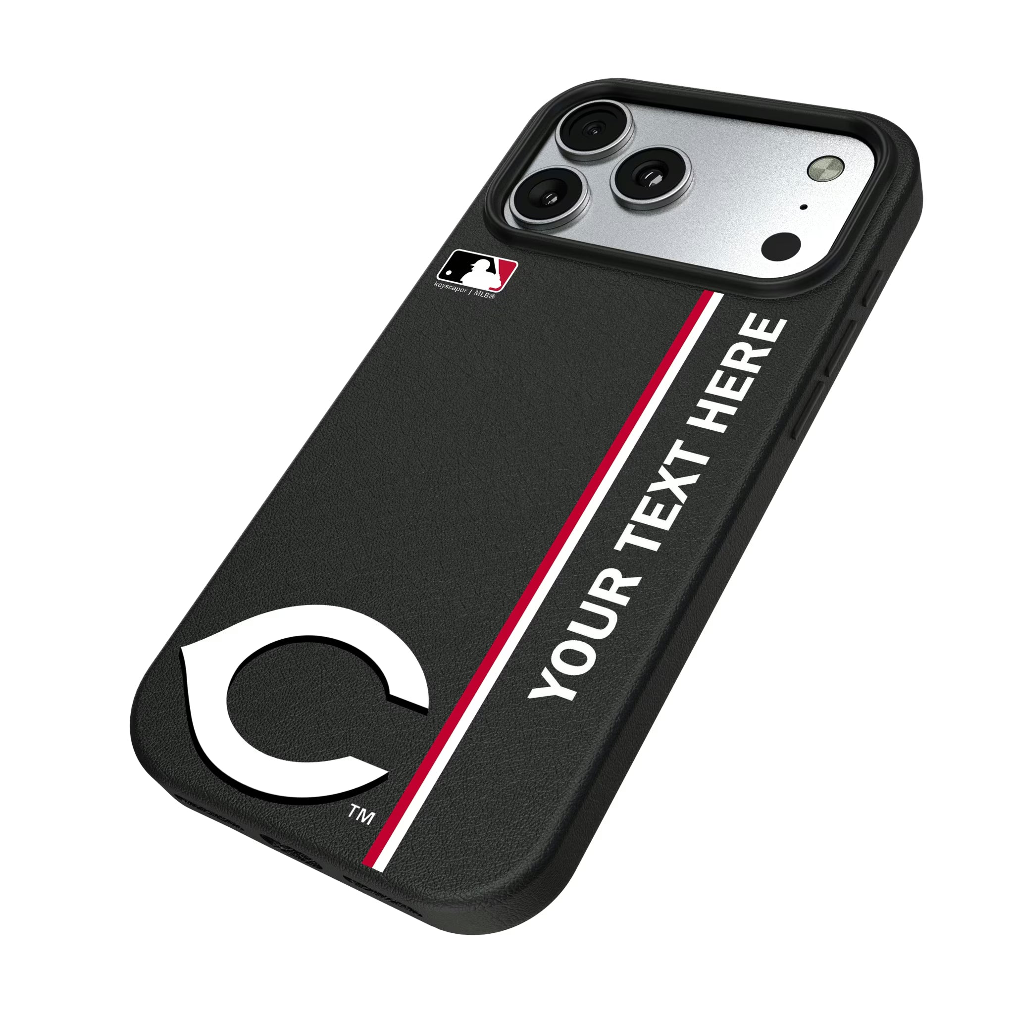 Cincinnati Reds Personalized Sidebard iPhone MagSafe Compatible Phone Case for Apple iPhone - Isometric View#Device_iPhone 17 Pro Max