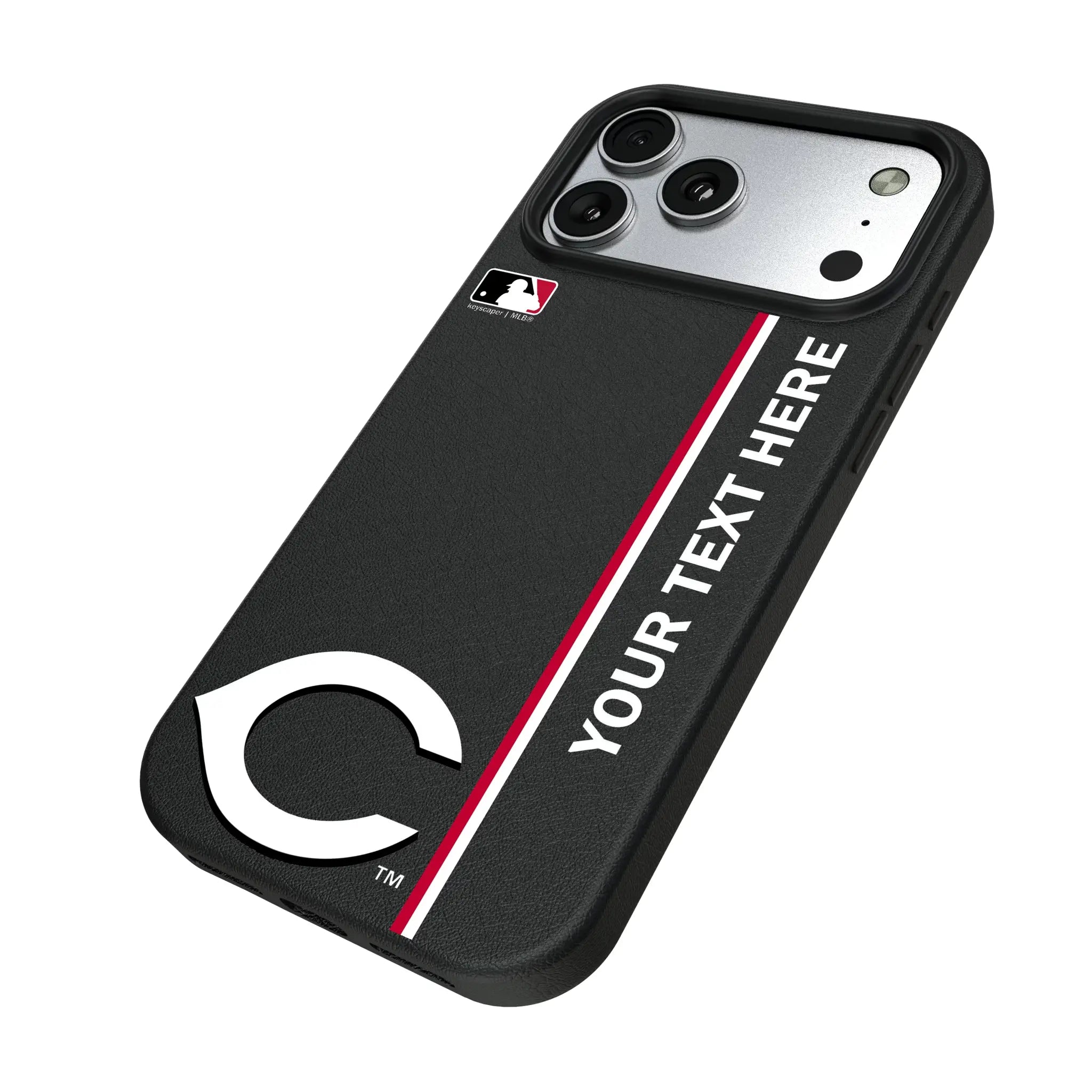 Cincinnati Reds Personalized Sidebard iPhone MagSafe Compatible Phone Case for Apple iPhone - Isometric View#Device_iPhone 17 Pro Max