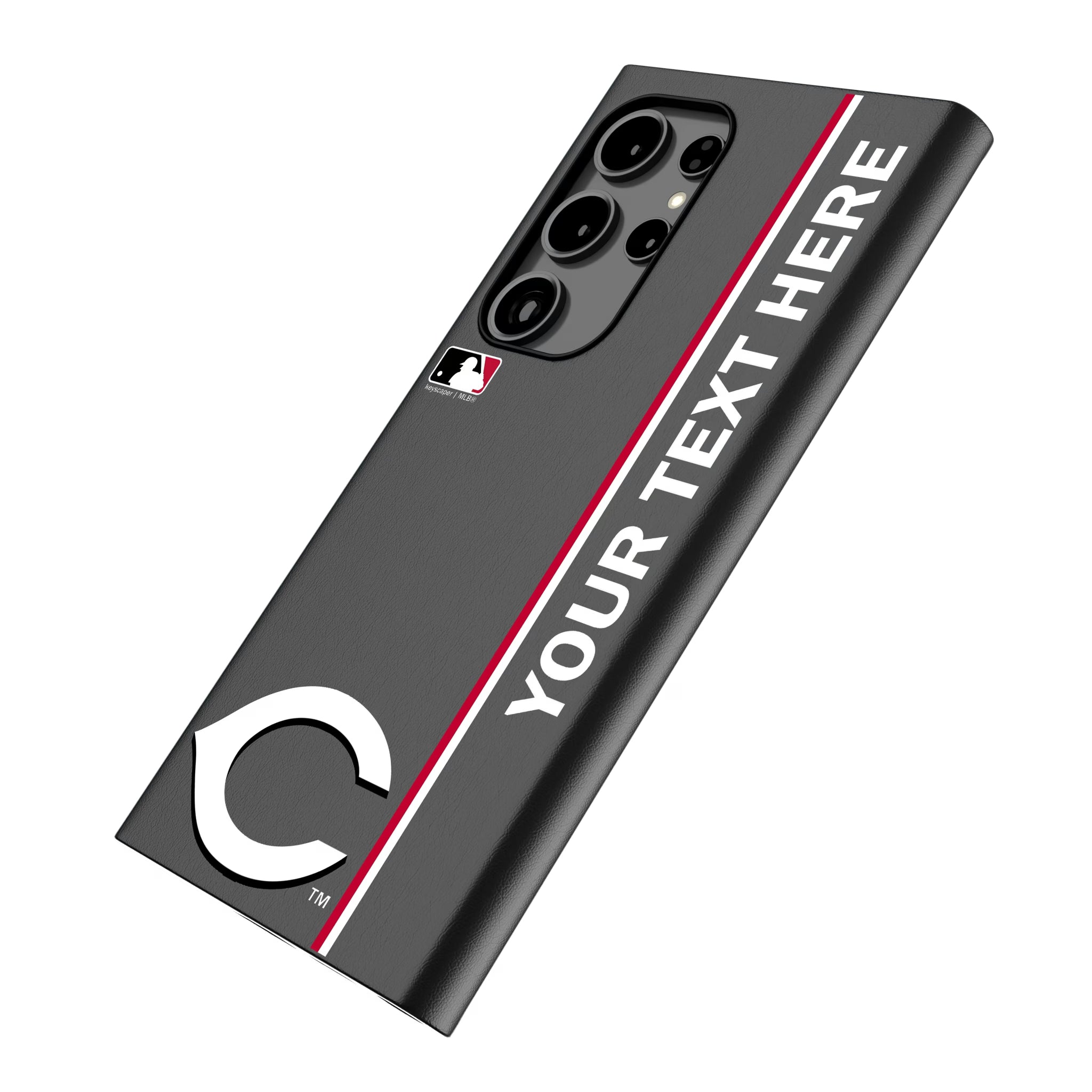 Cincinnati Reds Personalized Sidebard Galaxy MagSafe Compatible Phone Case for Samsung Galaxy - Isometric View