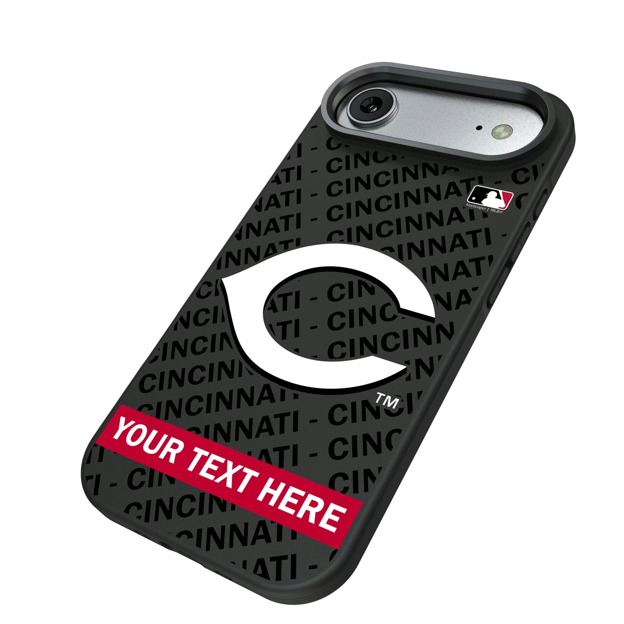 Cincinnati Reds Personalized Tilt iPhone Bump Phone Case for Apple iPhone - Isometric View#Device_iPhone Air