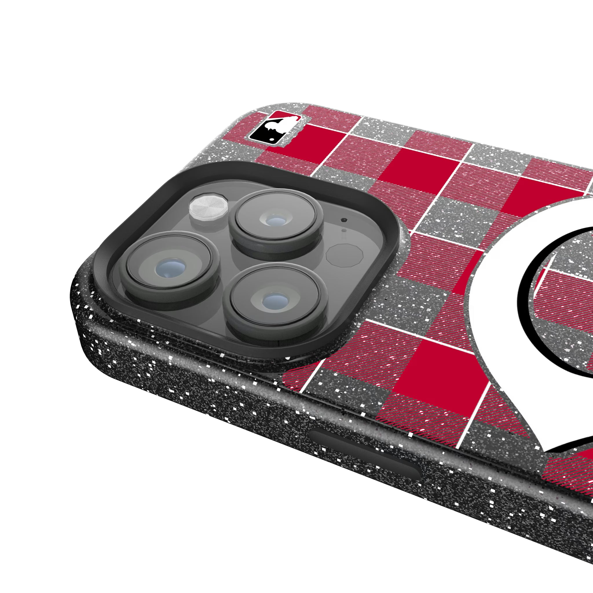 Cincinnati Reds Plaid iPhone Bling Phone Case for Apple iPhone - Detail