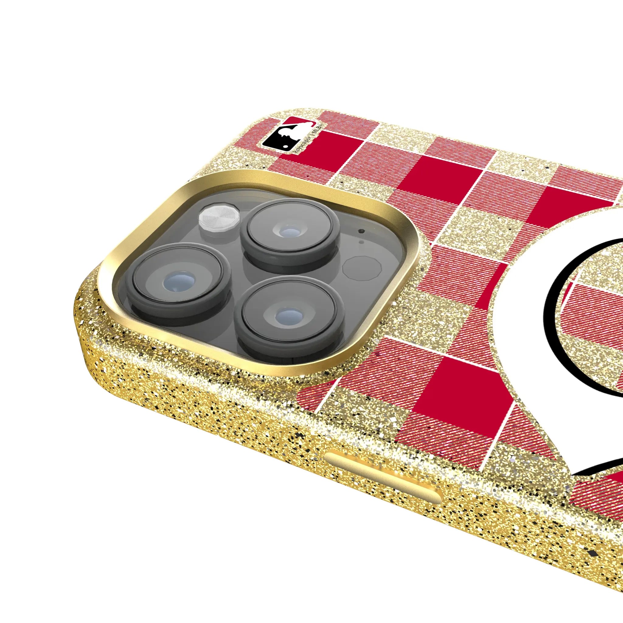 Cincinnati Reds Plaid iPhone Bling Phone Case for Apple iPhone - Detail