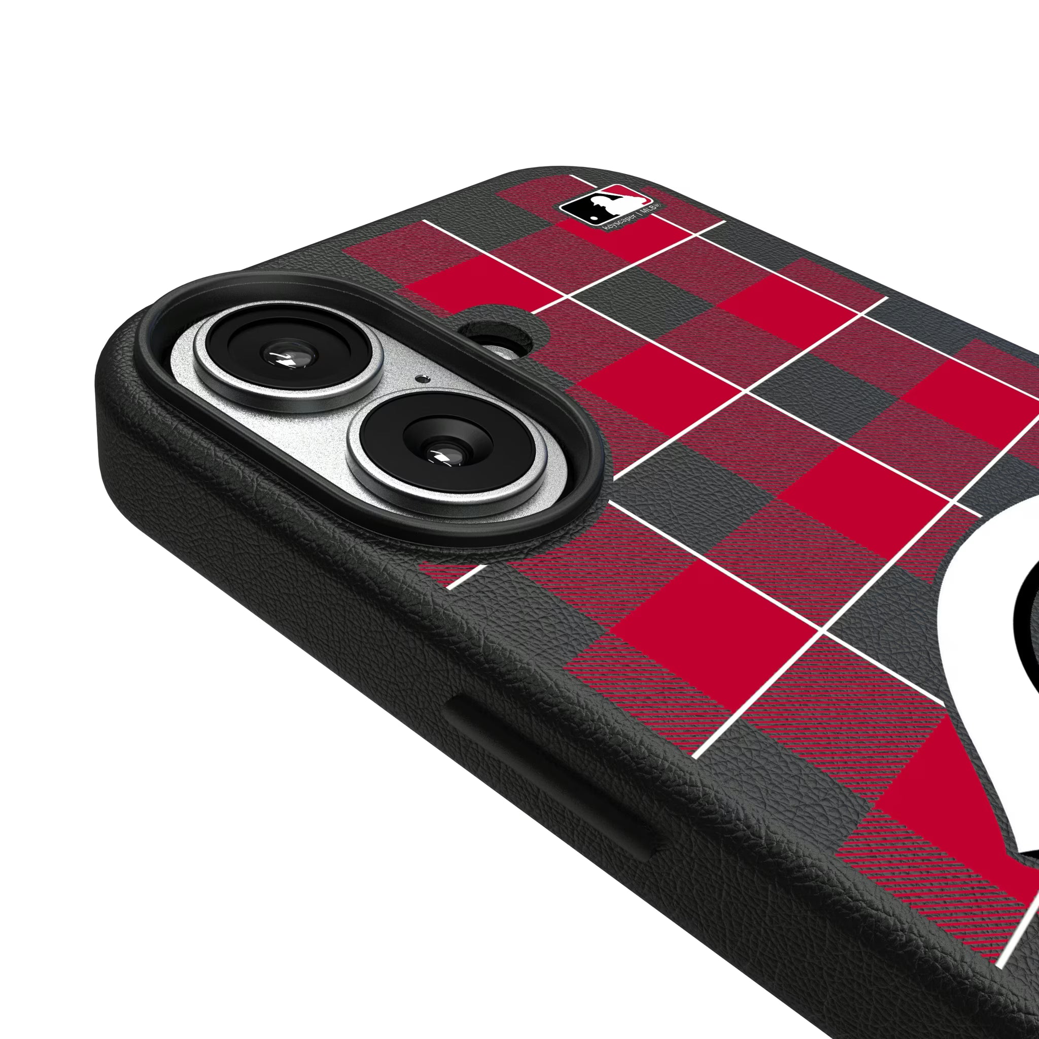 Cincinnati Reds Plaid iPhone MagSafe Compatible Phone Case for Apple iPhone - Detail#Device_iPhone 17