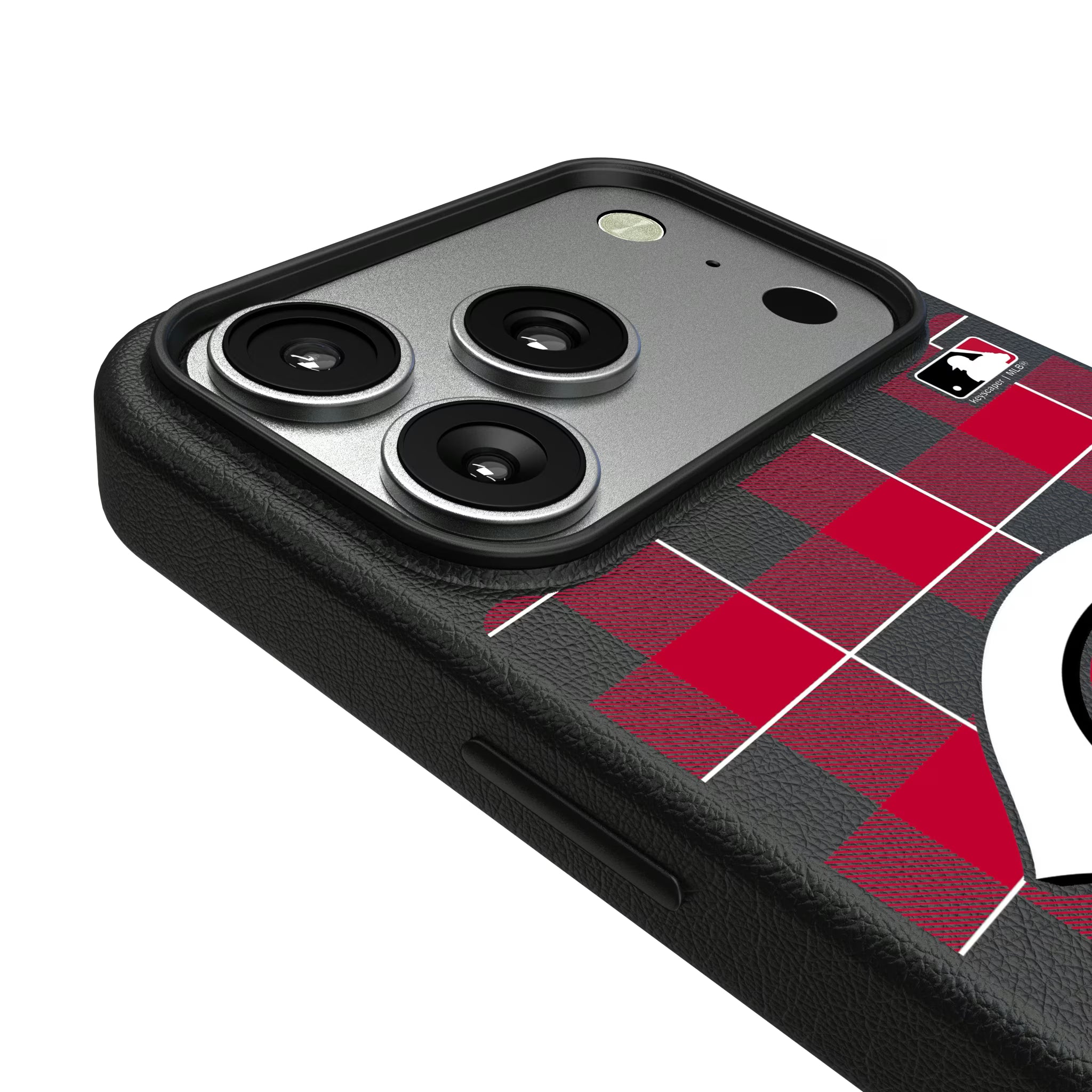 Cincinnati Reds Plaid iPhone MagSafe Compatible Phone Case for Apple iPhone - Detail#Device_iPhone 17 Pro