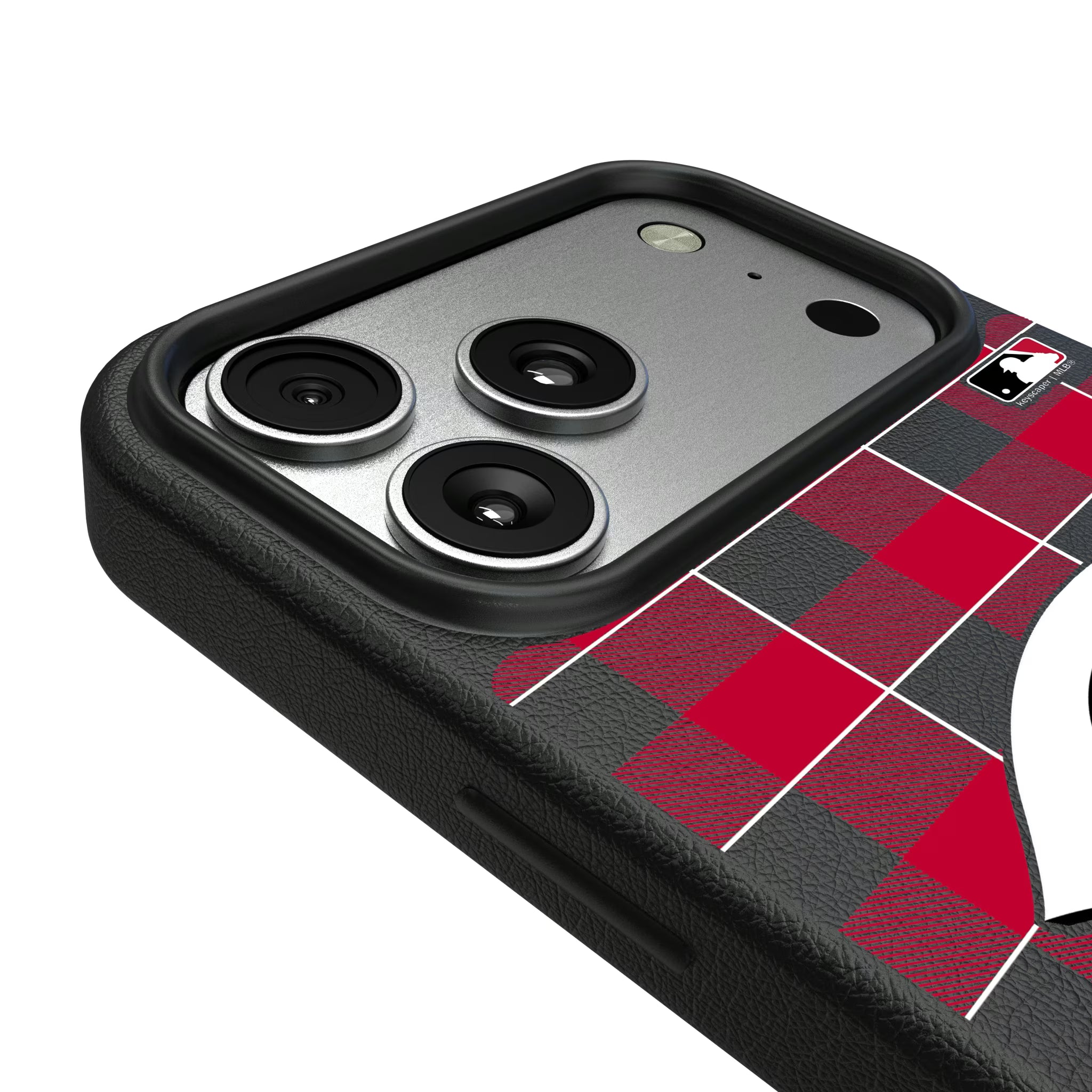 Cincinnati Reds Plaid iPhone MagSafe Compatible Phone Case for Apple iPhone - Detail#Device_iPhone 17 Pro Max