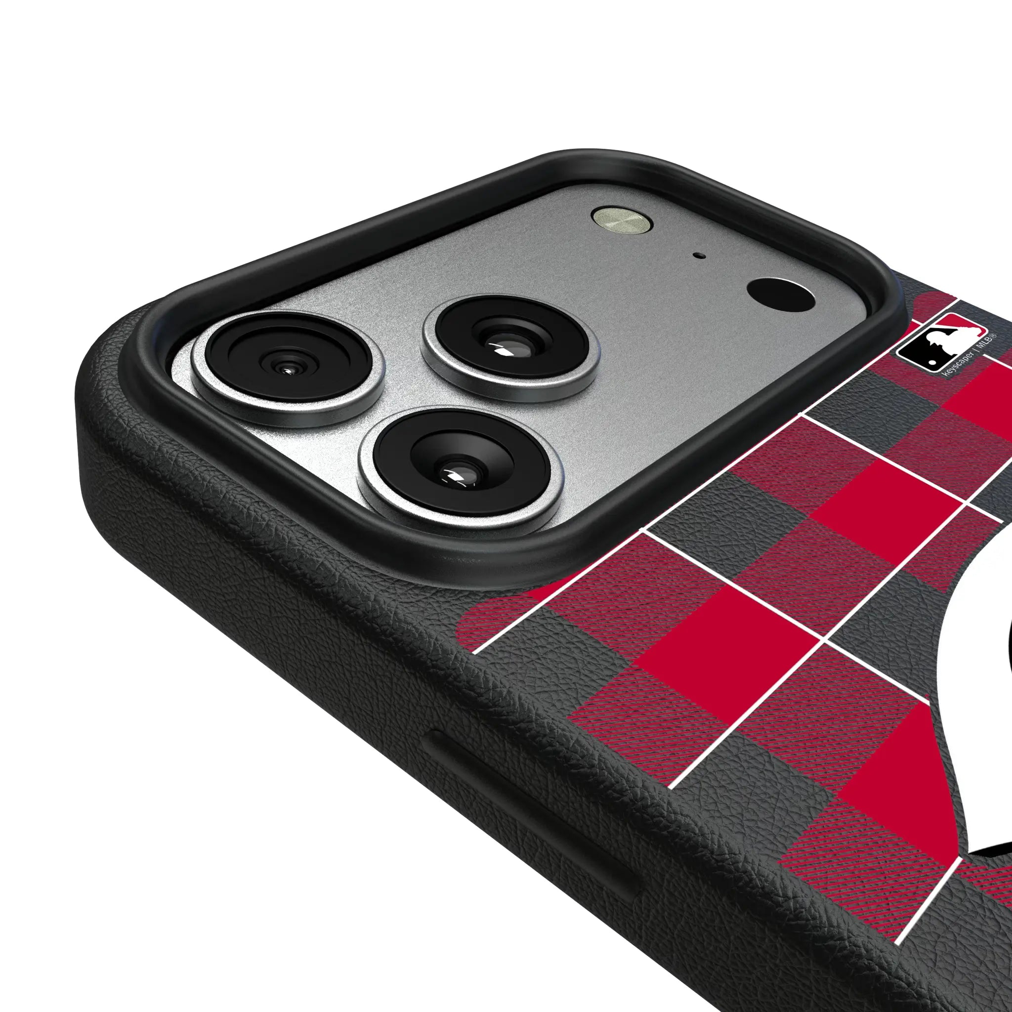 Cincinnati Reds Plaid iPhone MagSafe Compatible Phone Case for Apple iPhone - Detail#Device_iPhone 17 Pro Max