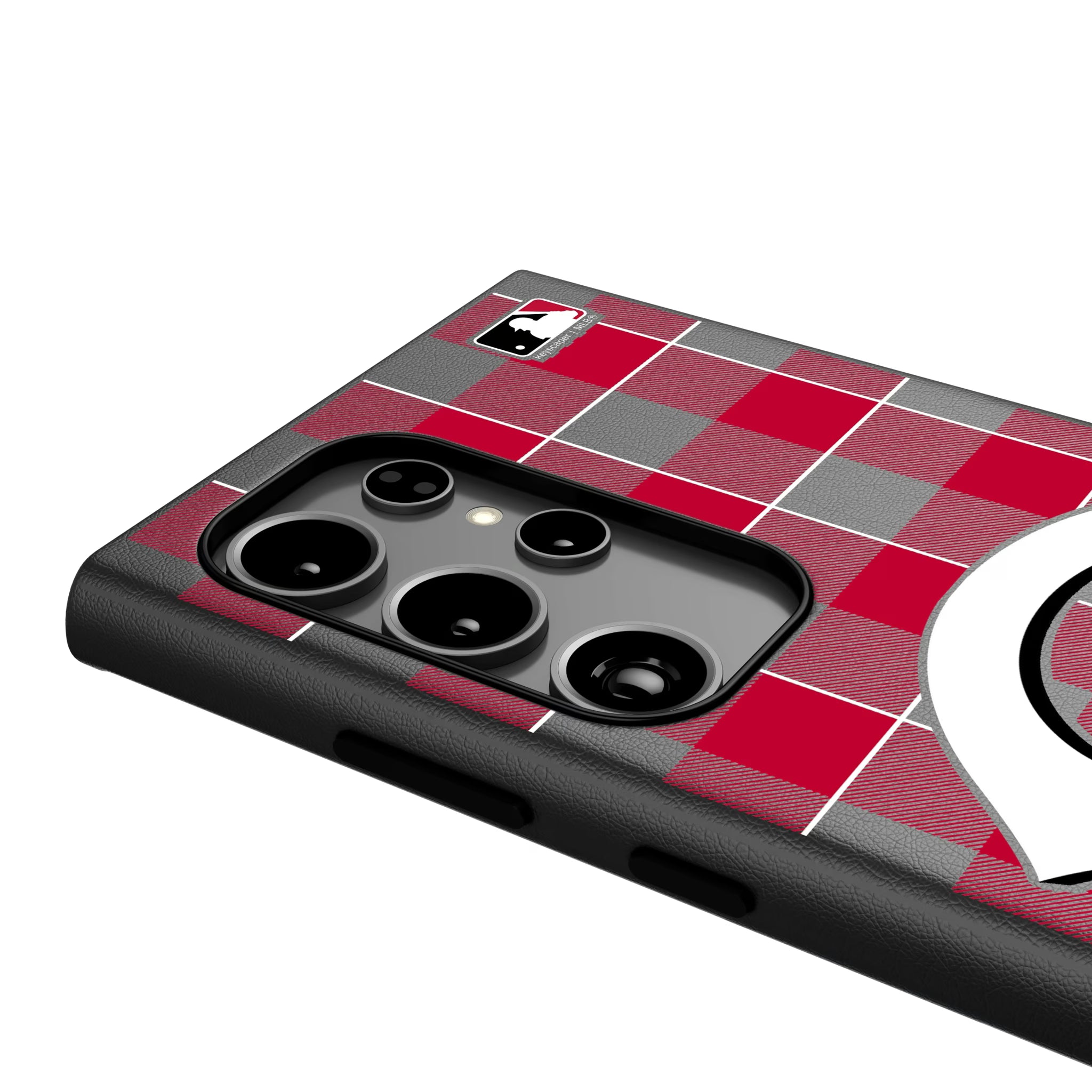 Cincinnati Reds Plaid Galaxy MagSafe Compatible Phone Case for Samsung Galaxy - Detail