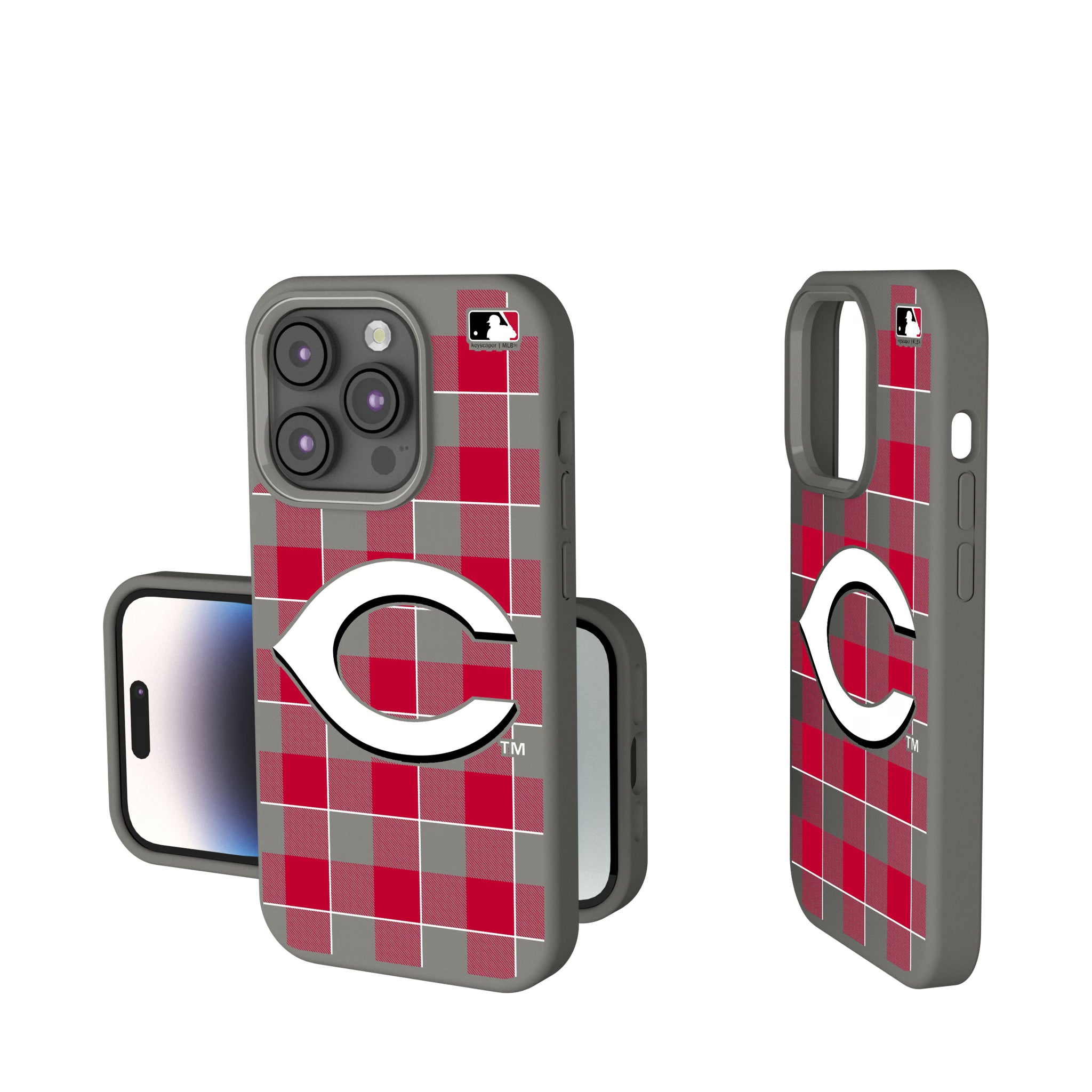 Cincinnati Reds Plaid iPhone Soft Touch Phone Case for Apple iPhone