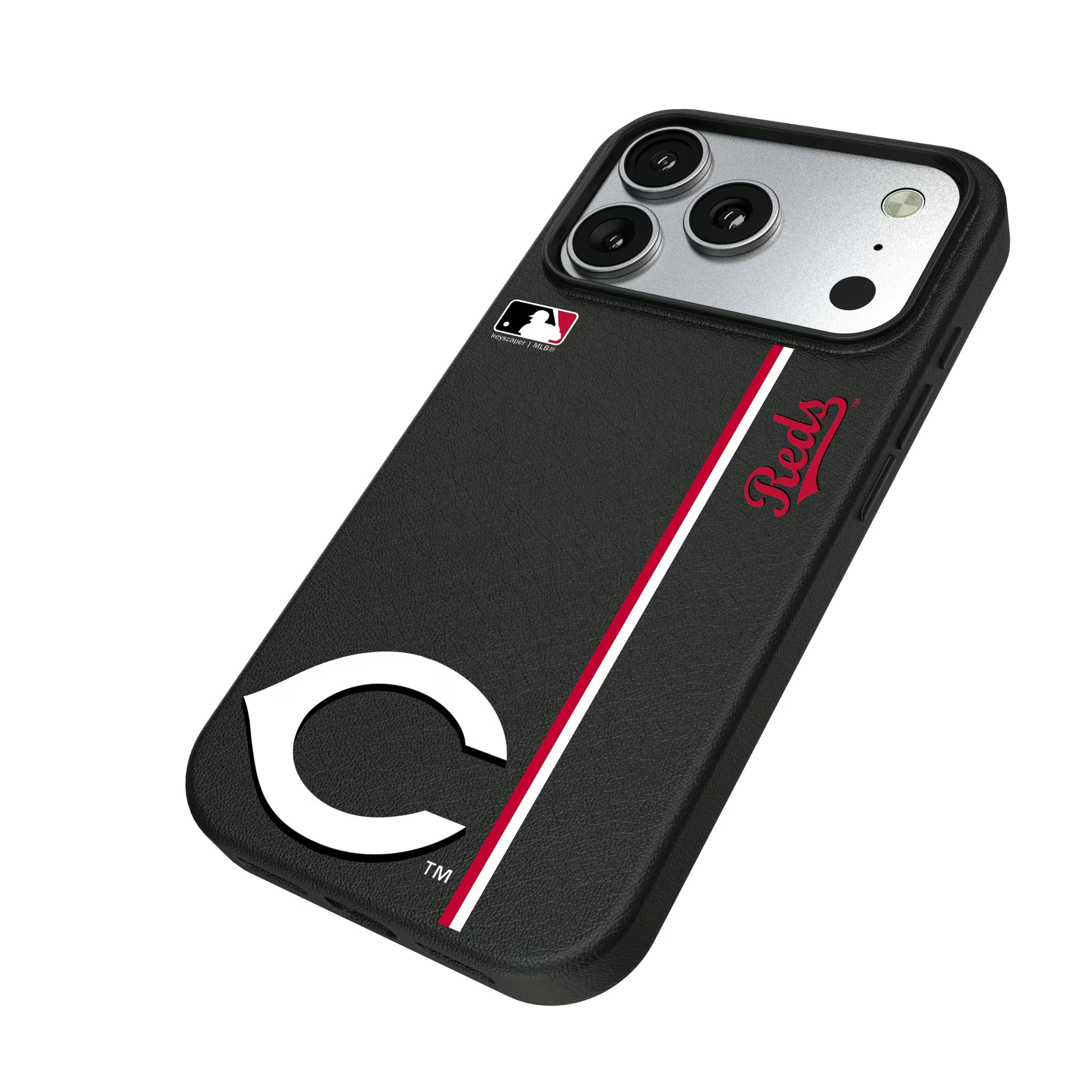 Cincinnati Reds Sidebar iPhone MagSafe Compatible Phone Case for Apple iPhone - Isometric View#Device_iPhone 17 Pro