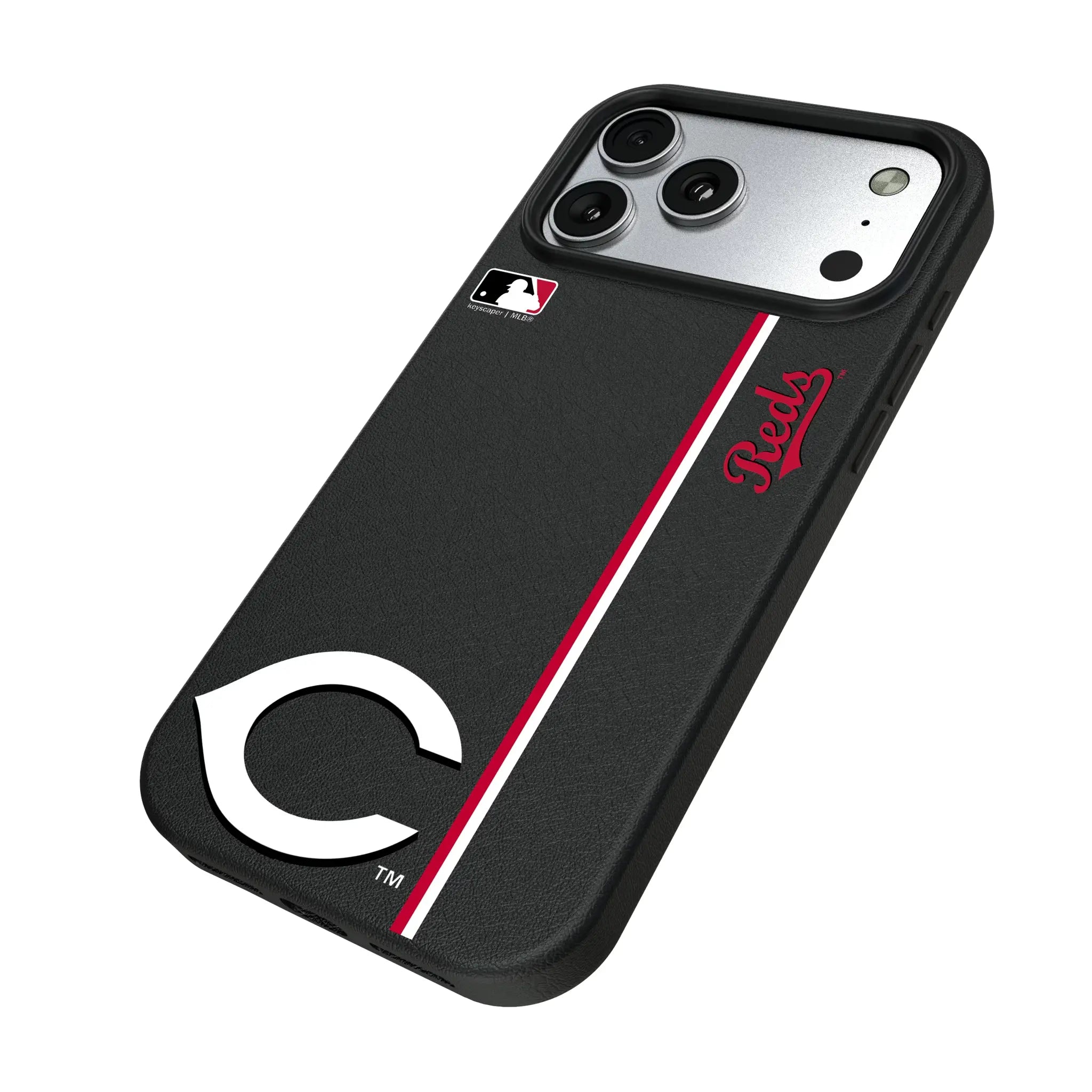 Cincinnati Reds Sidebar iPhone MagSafe Compatible Phone Case for Apple iPhone - Isometric View#Device_iPhone 17 Pro Max