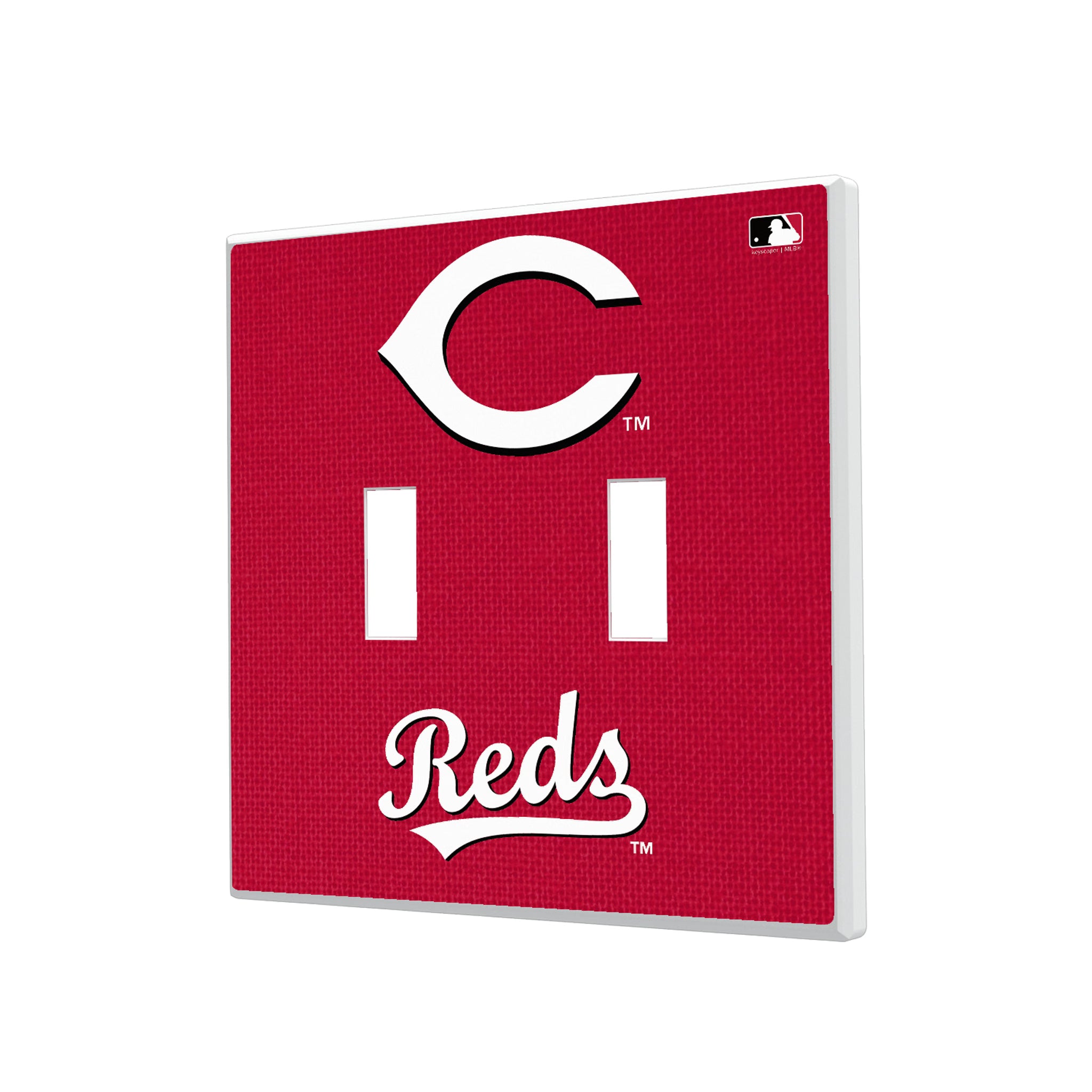 Cincinnati Reds Solid Hidden-Screw Light Switch Plate#Style_Double Toggle