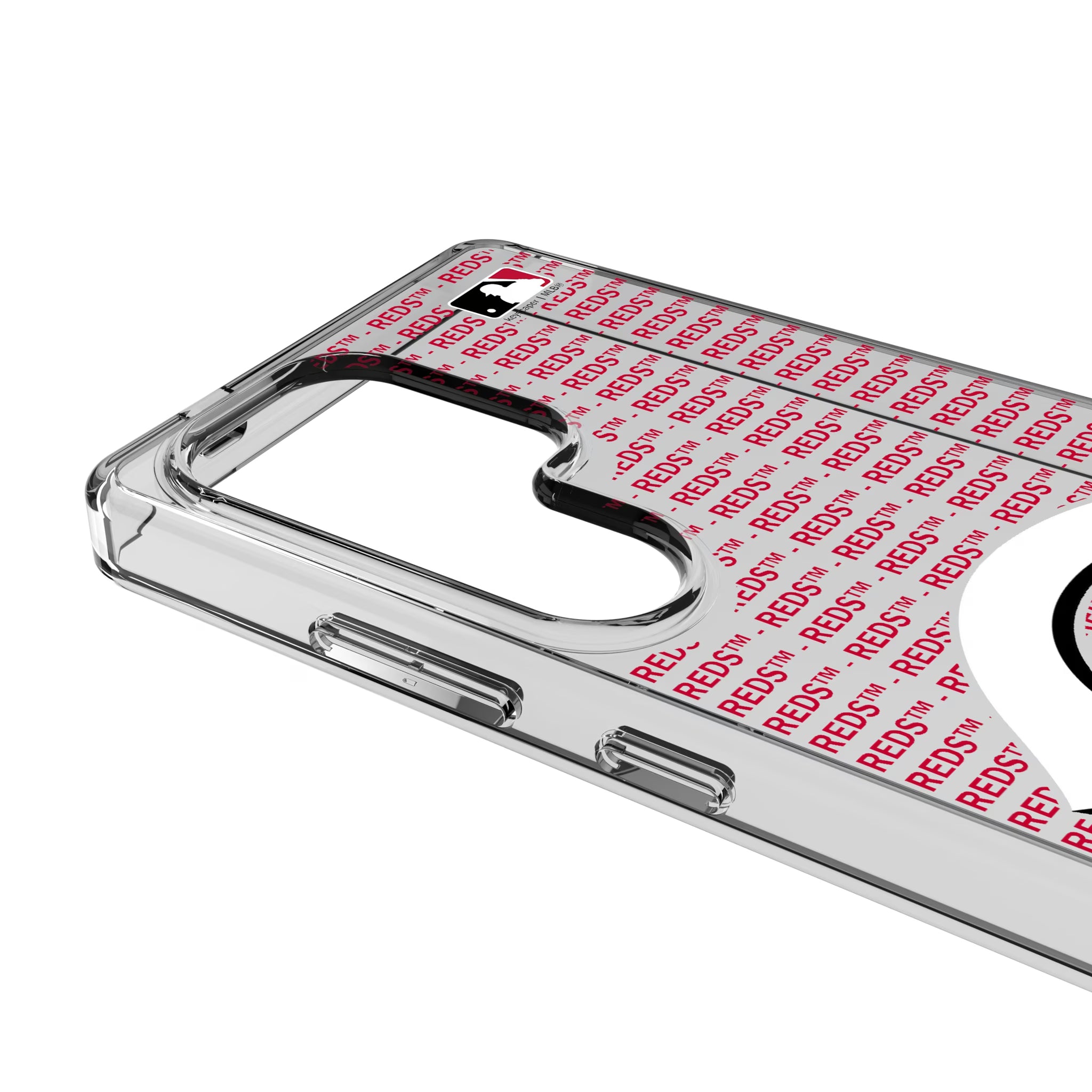 Cincinnati Reds Text Backdrop Galaxy Clear Phone Case for Samsung Galaxy - Detail