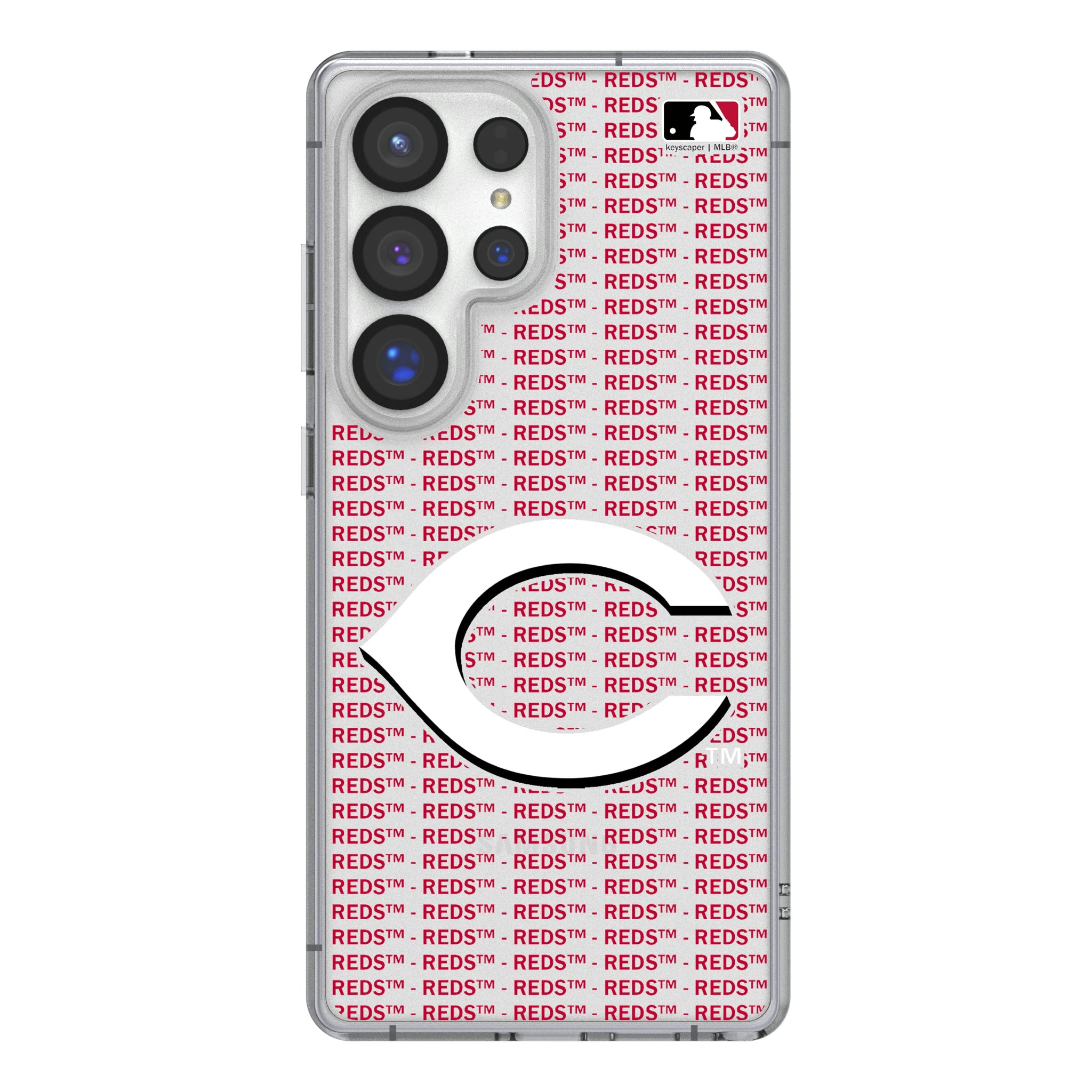 Cincinnati Reds Text Backdrop Galaxy Clear Phone Case for Samsung Galaxy