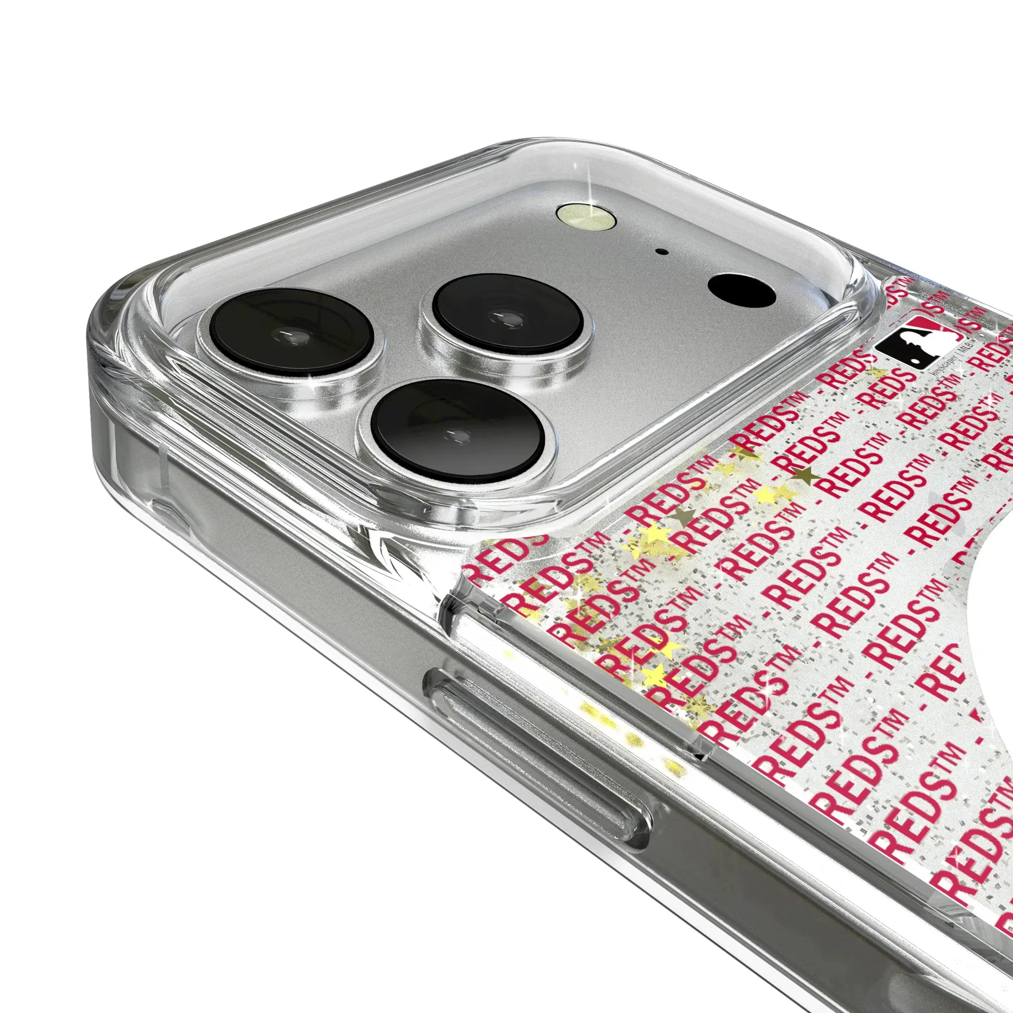 Cincinnati Reds Text Backdrop iPhone Glitter Phone Case for Apple iPhone - Detail