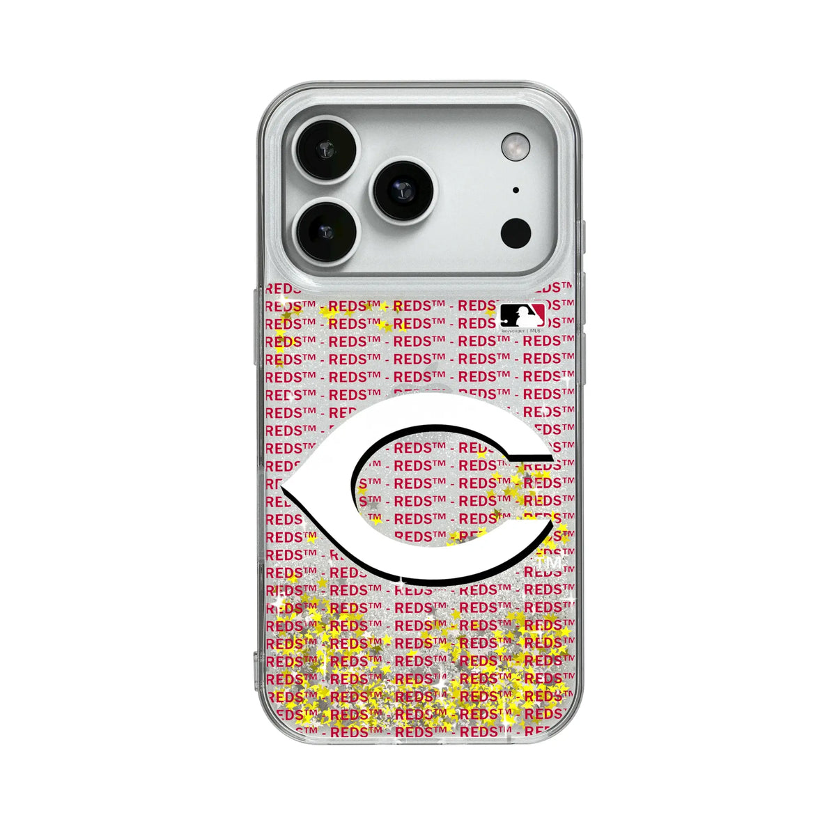 Cincinnati Reds Text Backdrop Glitter Phone Case for Apple iPhone