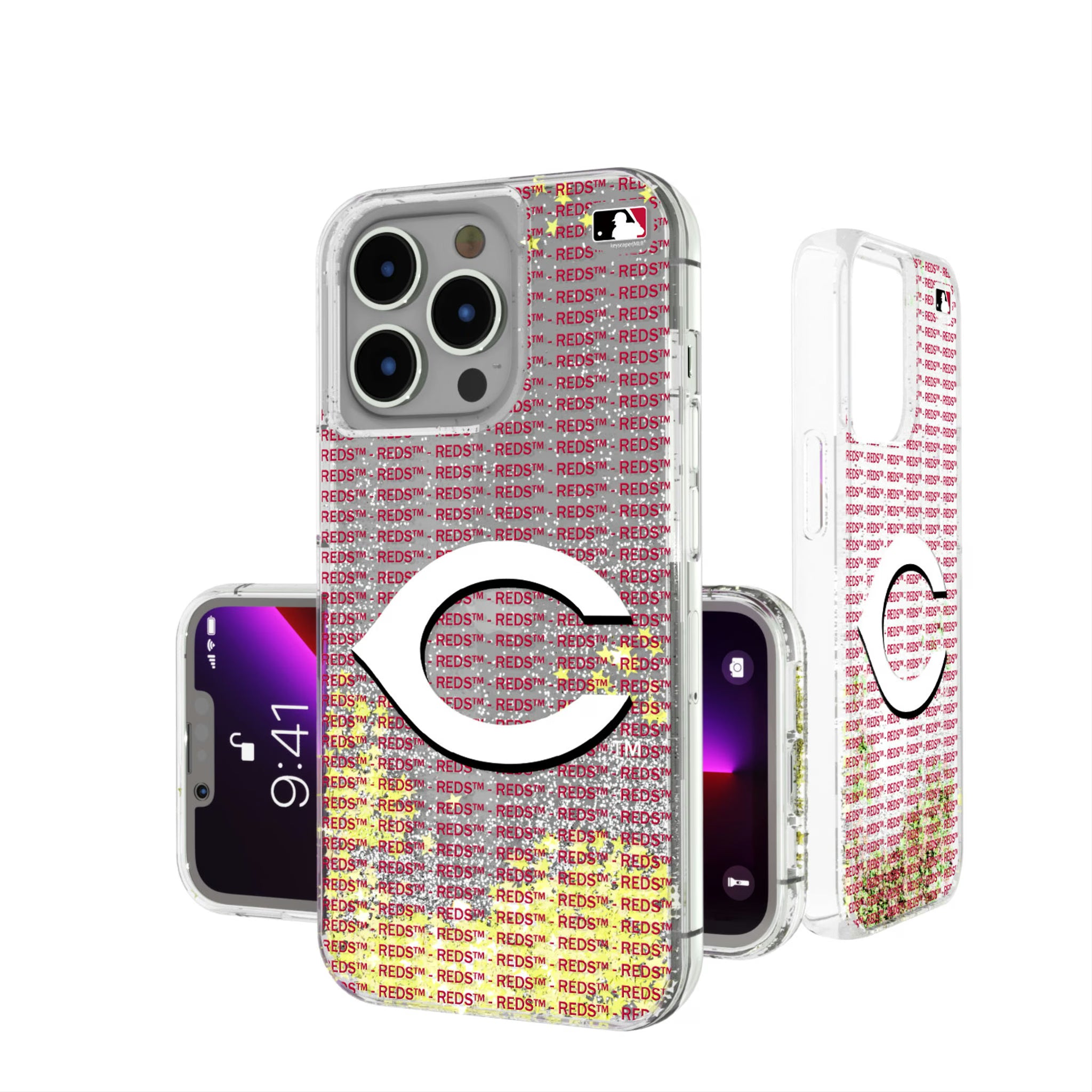 Cincinnati Reds Text Backdrop iPhone Glitter Phone Case for Apple iPhone