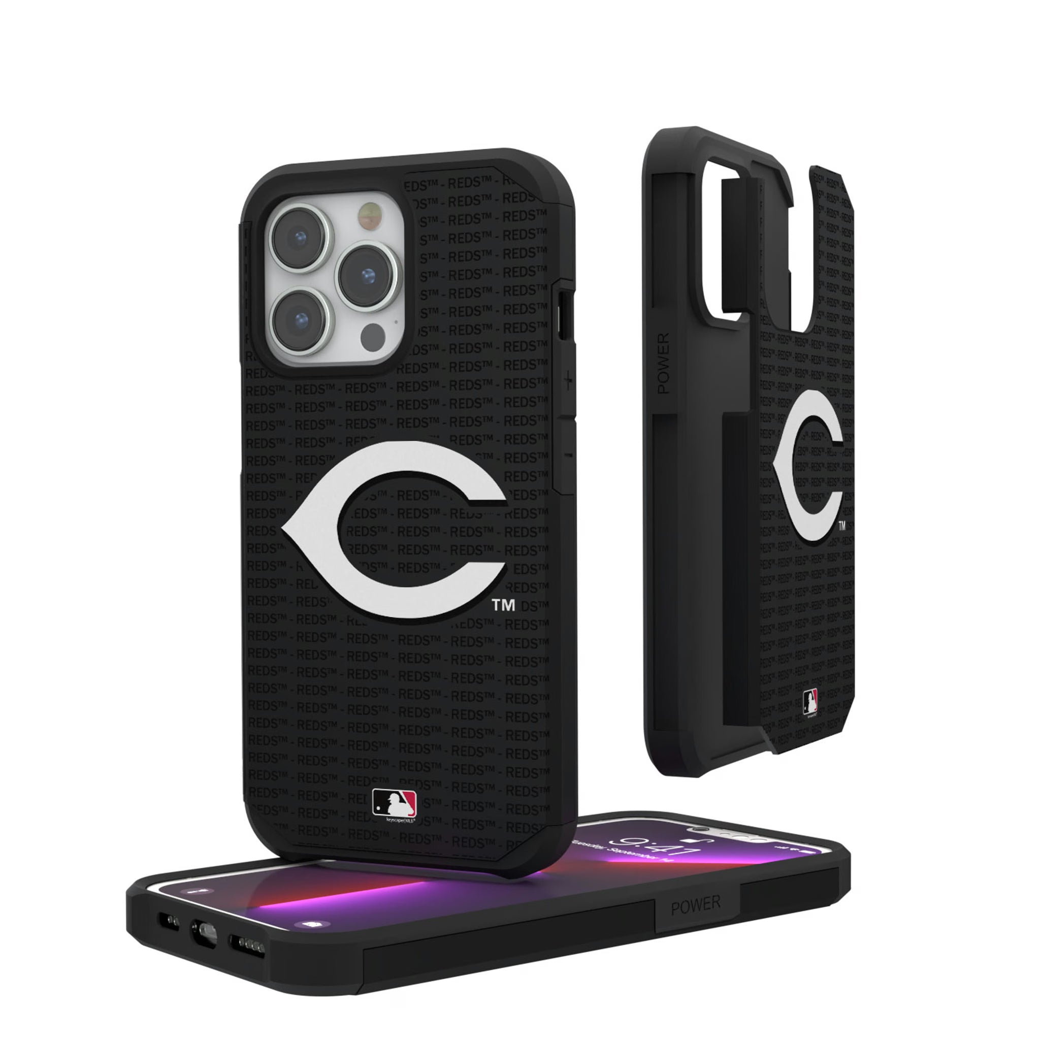 Cincinnati Reds Text Backdrop iPhone Rugged Phone Case for Apple iPhone