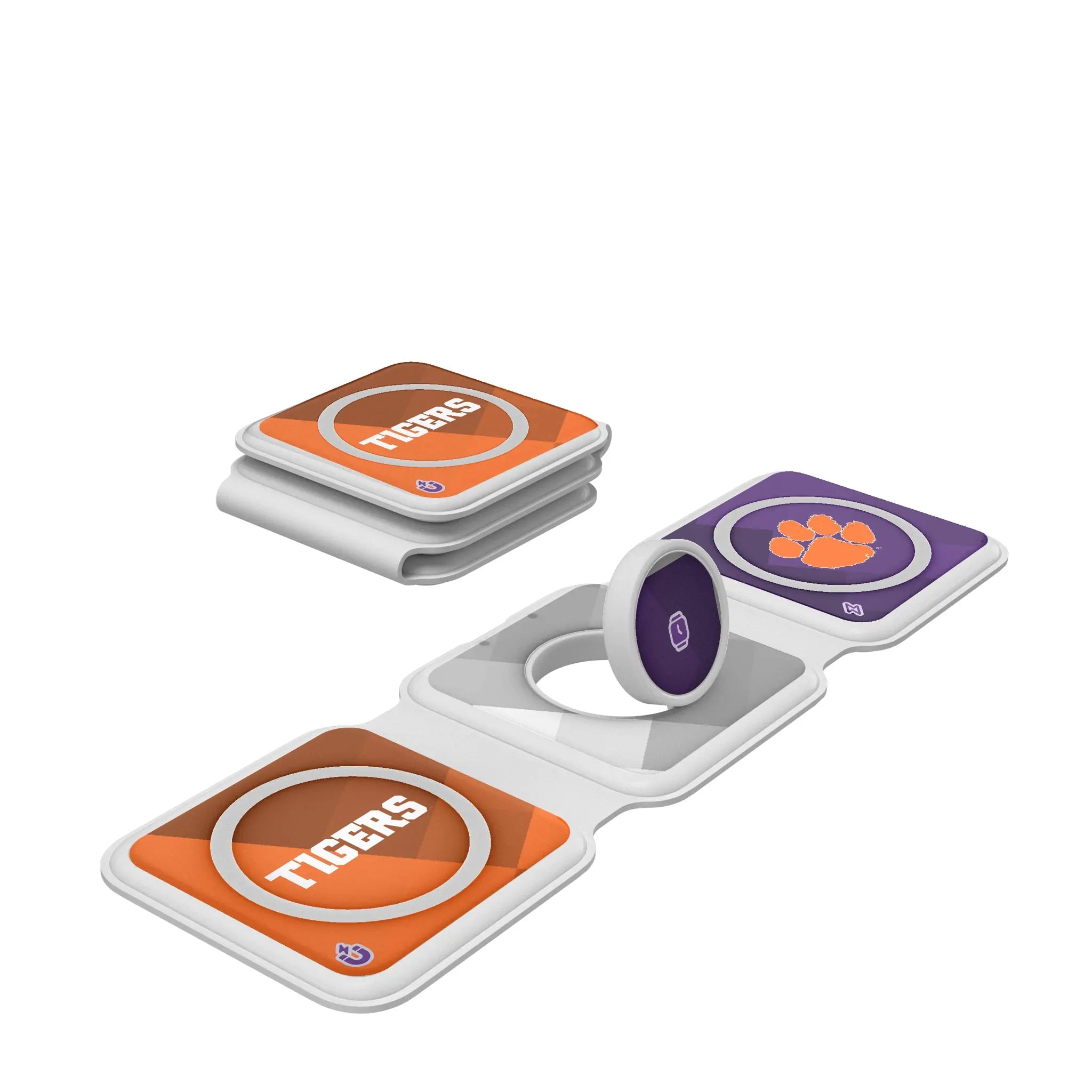 Clemson University Tigers Color Block Foldable 3 in 1 Charger