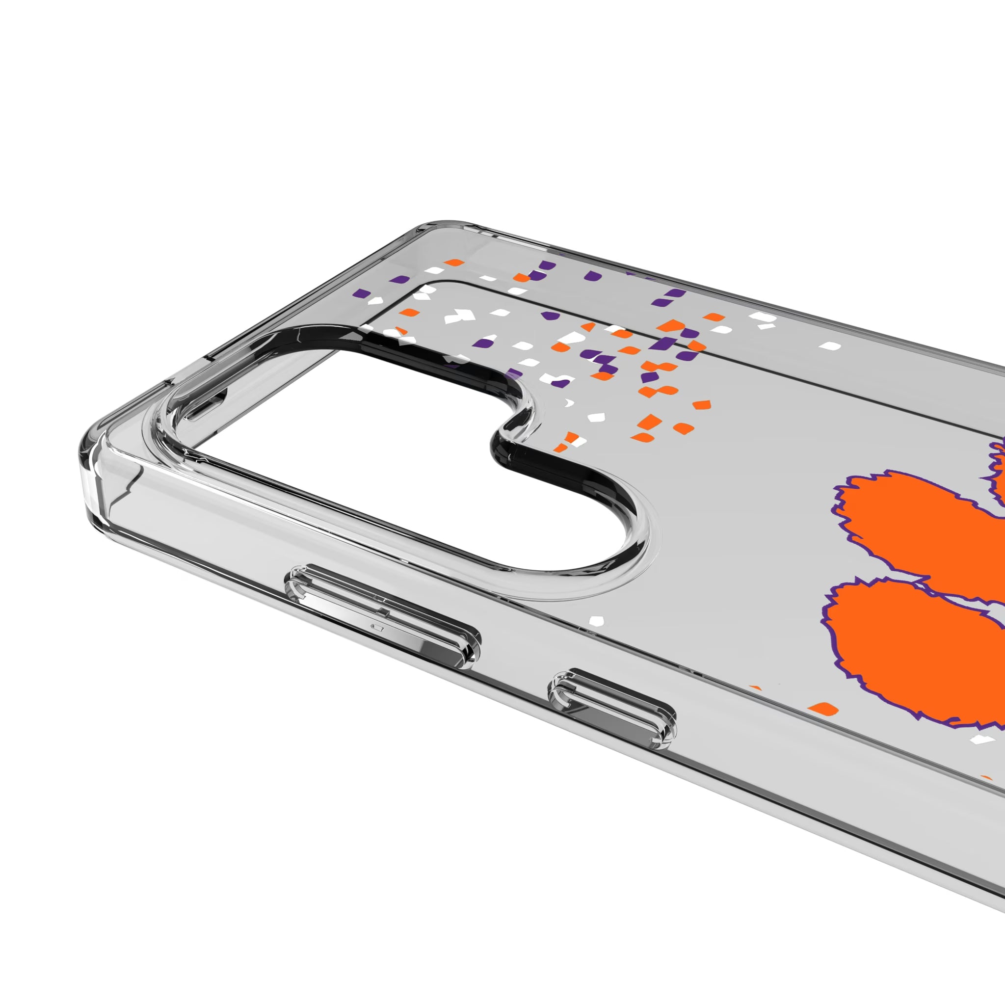 Clemson University Tigers Confetti Galaxy Clear Phone Case for Samsung Galaxy - Detail