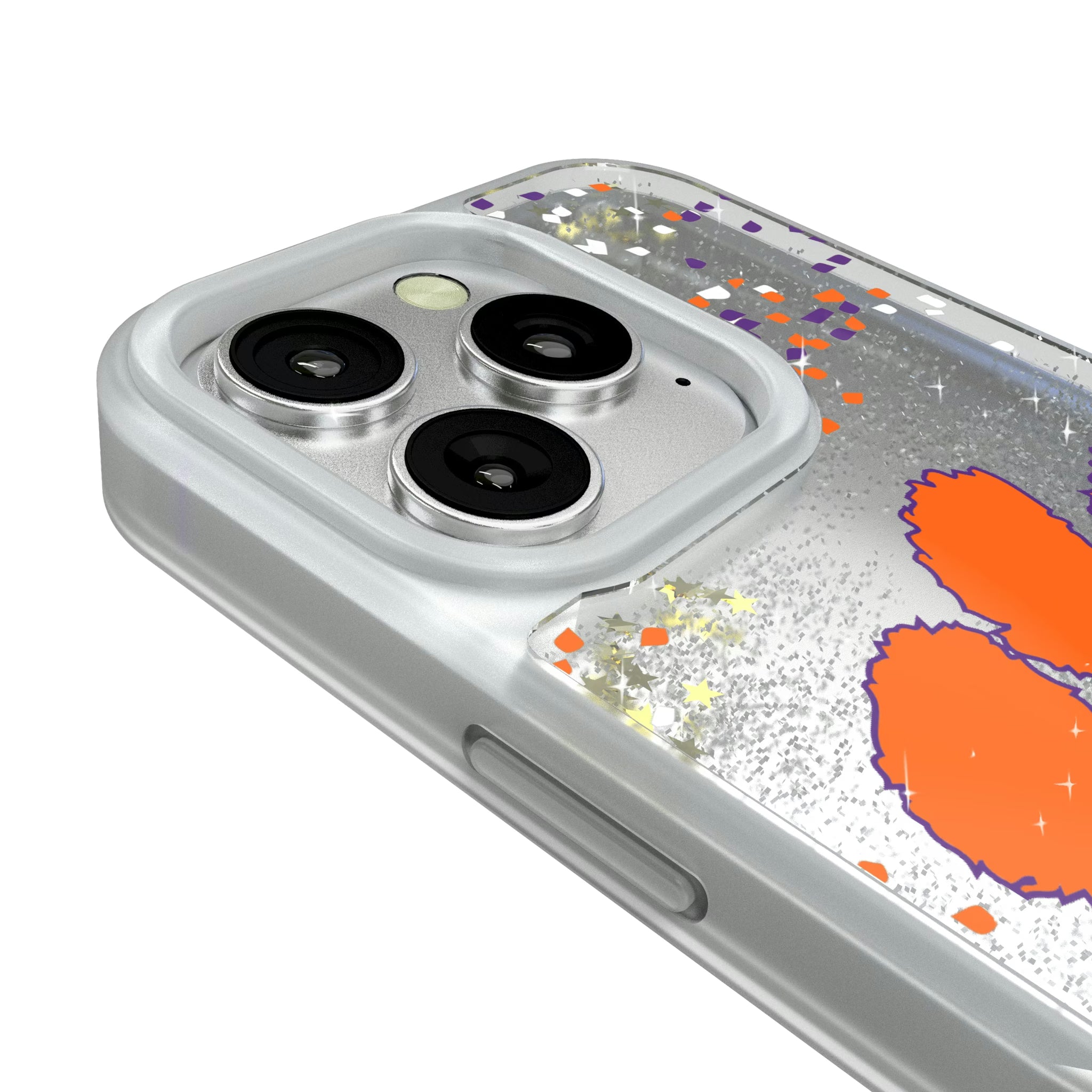Clemson University Tigers Confetti iPhone Glitter Phone Case for Apple iPhone - Detail#Device_iPhone 16 Pro