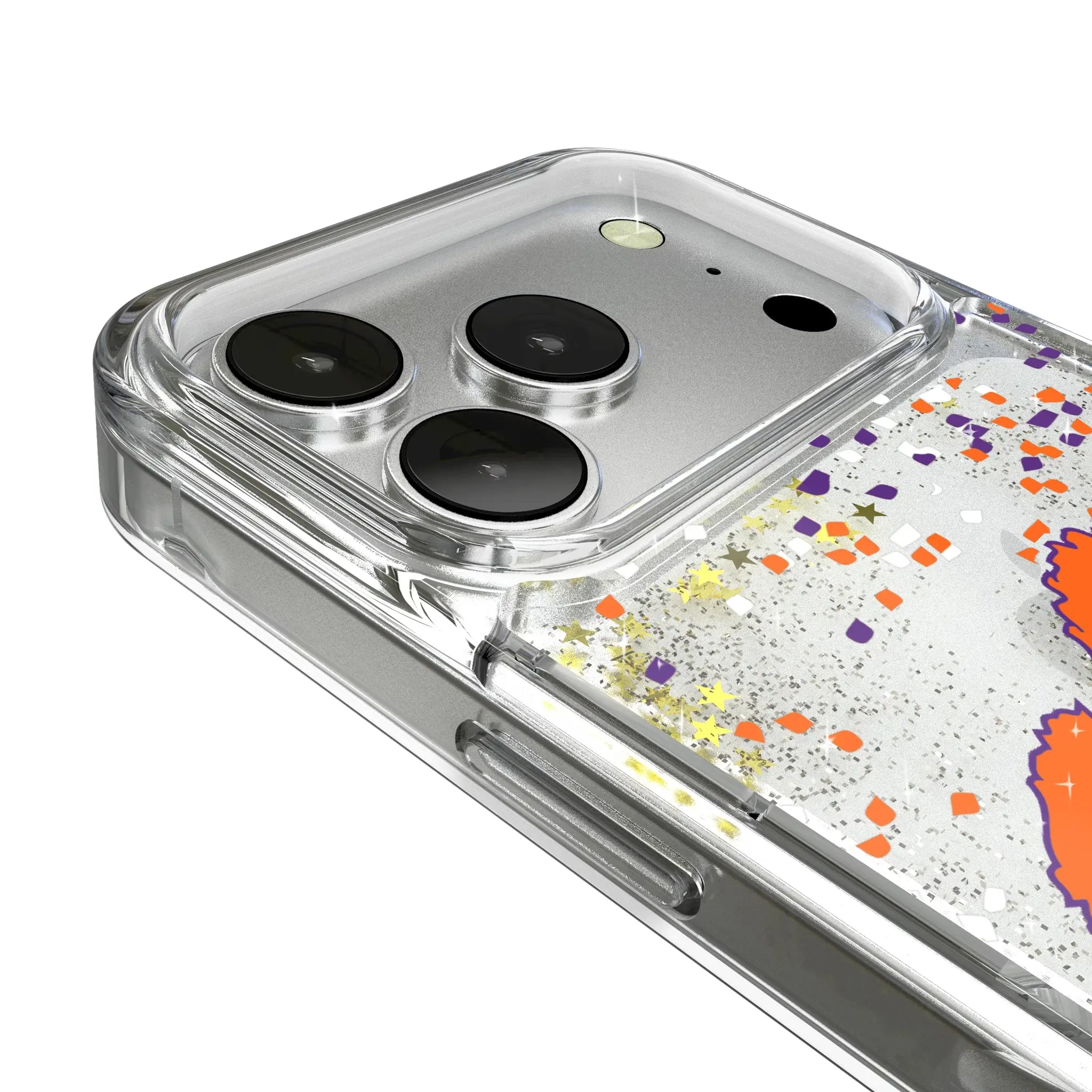 Clemson University Tigers Confetti iPhone Glitter Phone Case for Apple iPhone - Detail