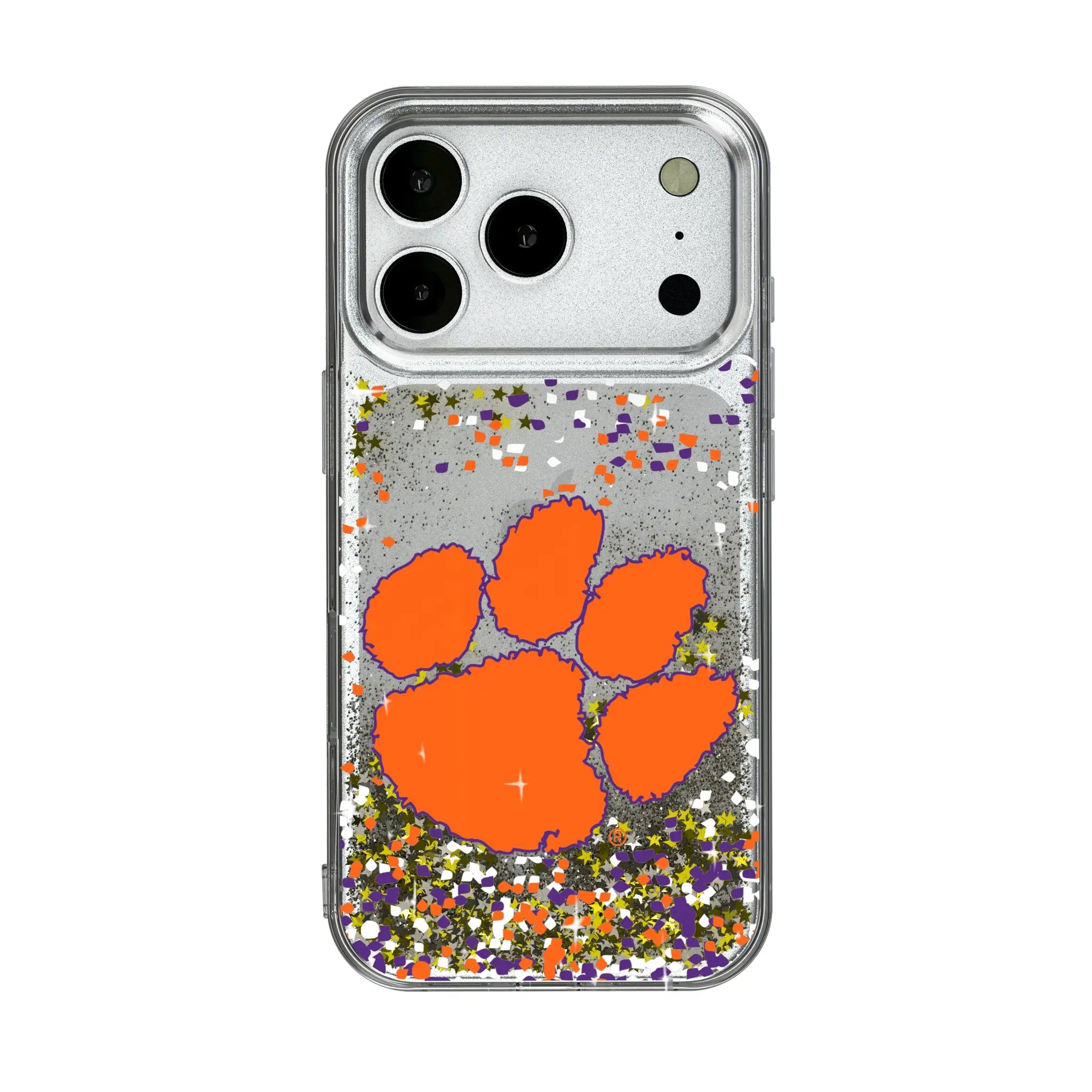 Clemson University Tigers Confetti iPhone Glitter Phone Case for Apple iPhone