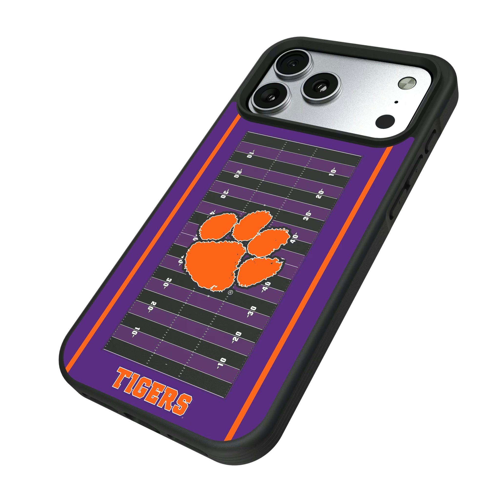 Clemson University Tigers Field iPhone Bump Phone Case for Apple iPhone - Isometric View#Device_iPhone 17 Pro Max