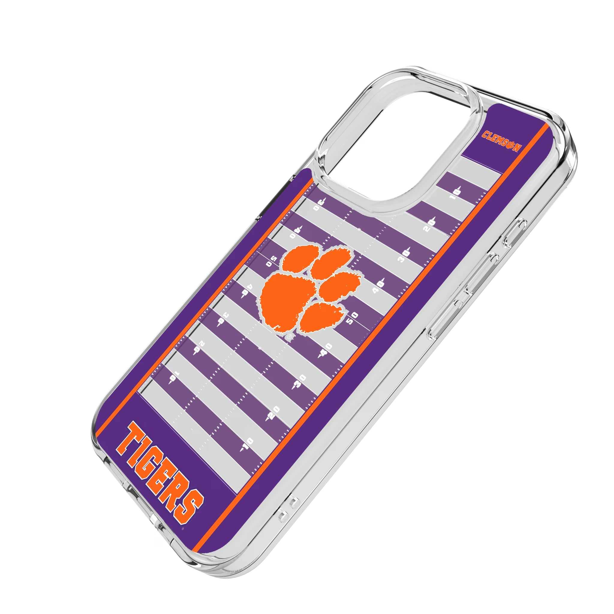 Clemson University Tigers Field iPhone Clear Phone Case for Apple iPhone - Isometric View