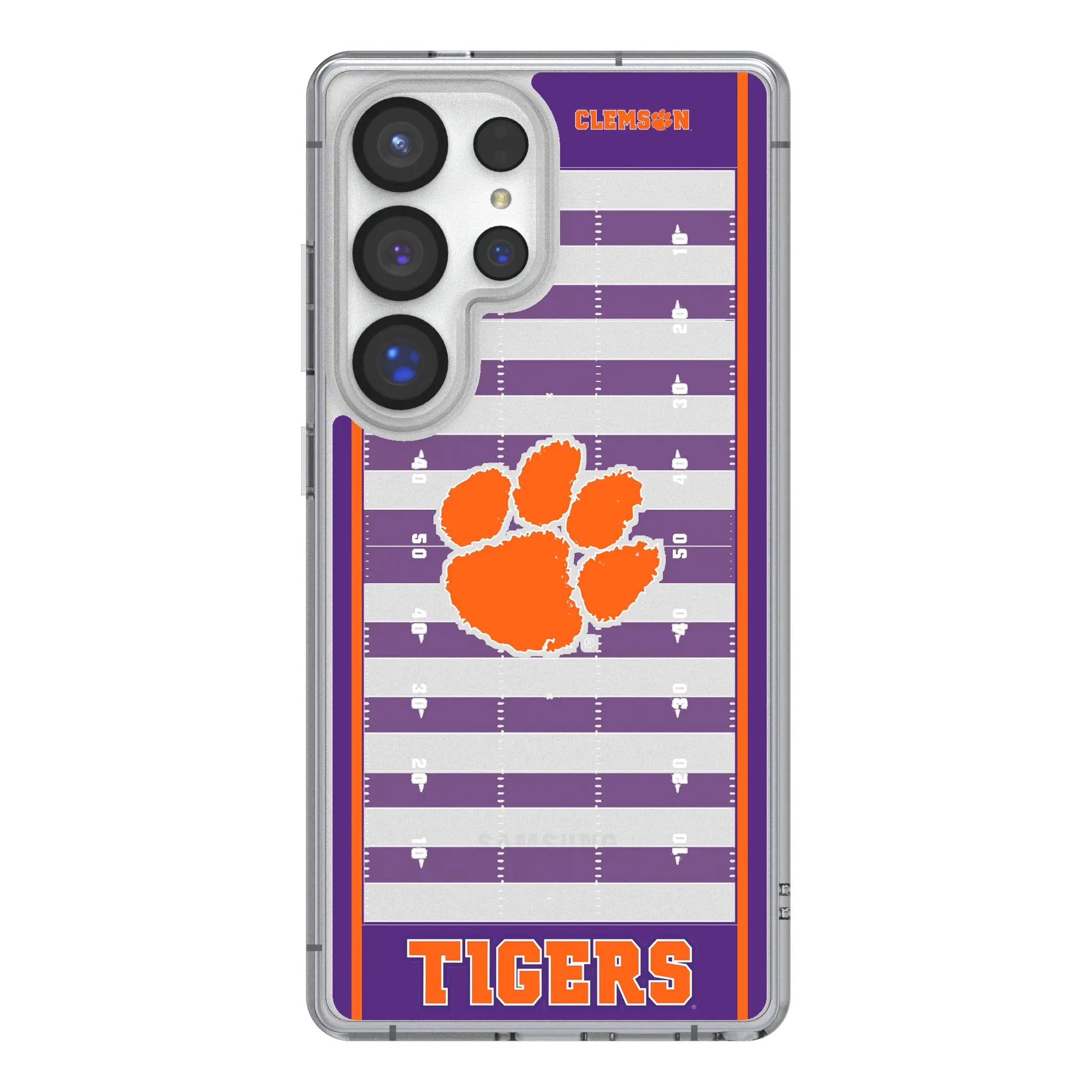 Clemson University Tigers Field Galaxy Clear Phone Case for Samsung Galaxy#Device_Galaxy S25 Ultra
